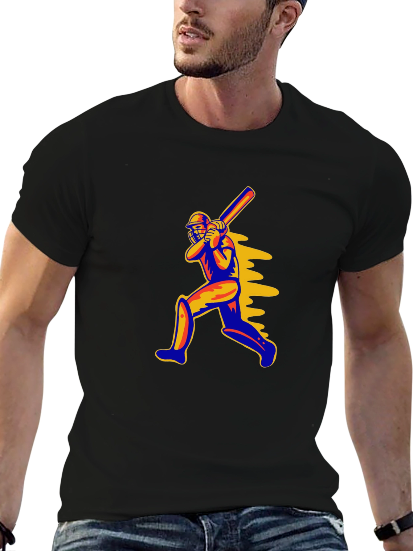 Cricket Player Graphic T-Shirt
