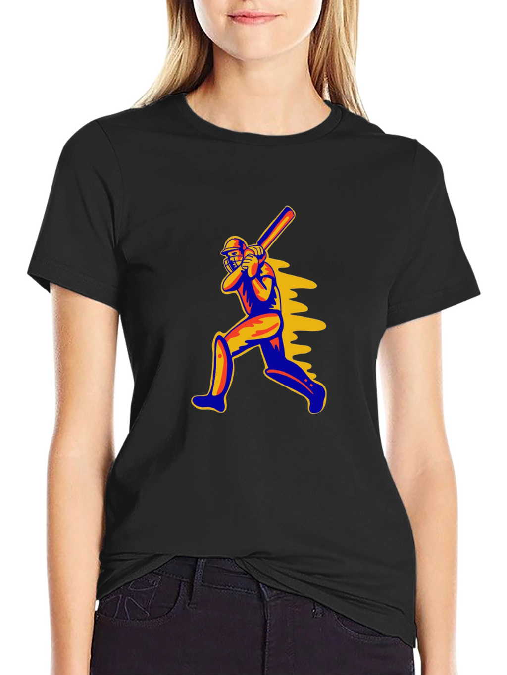 Cricket Player Graphic T-Shirt