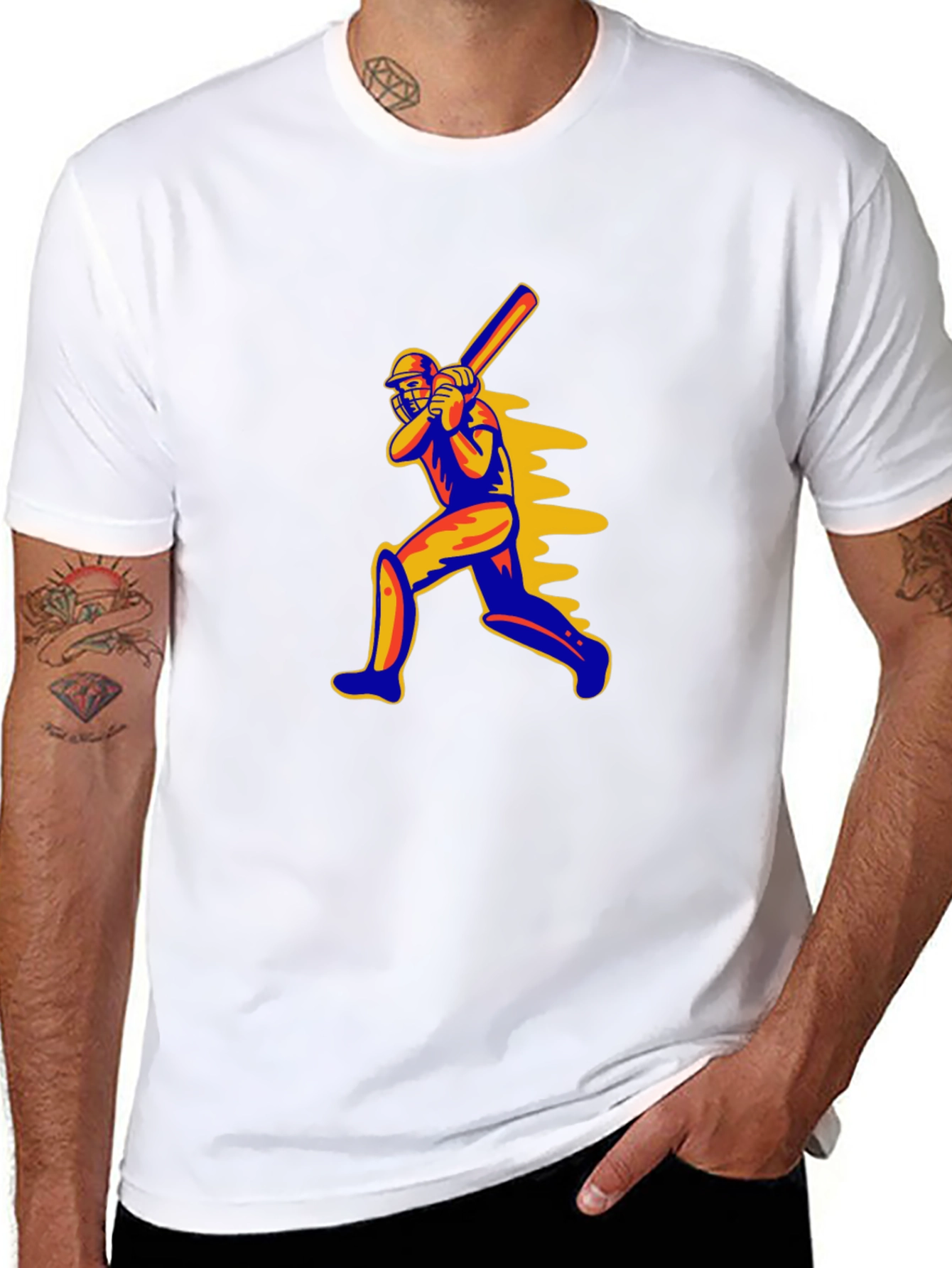 Cricket Player Graphic T-Shirt