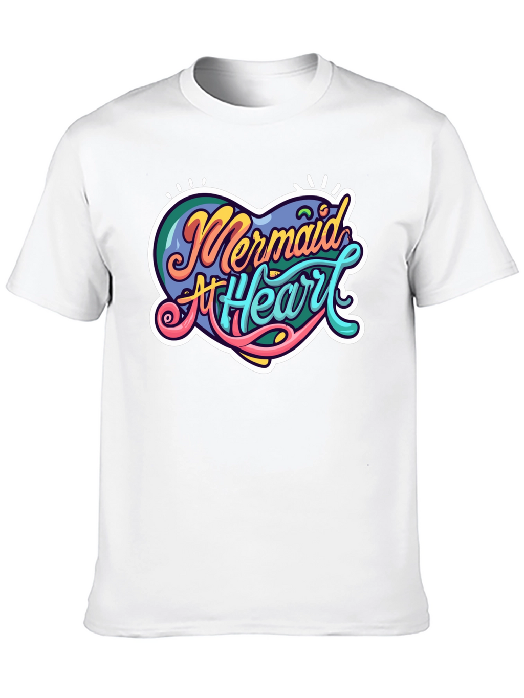 Mermaid At Heart Graphic Black T-Shirt