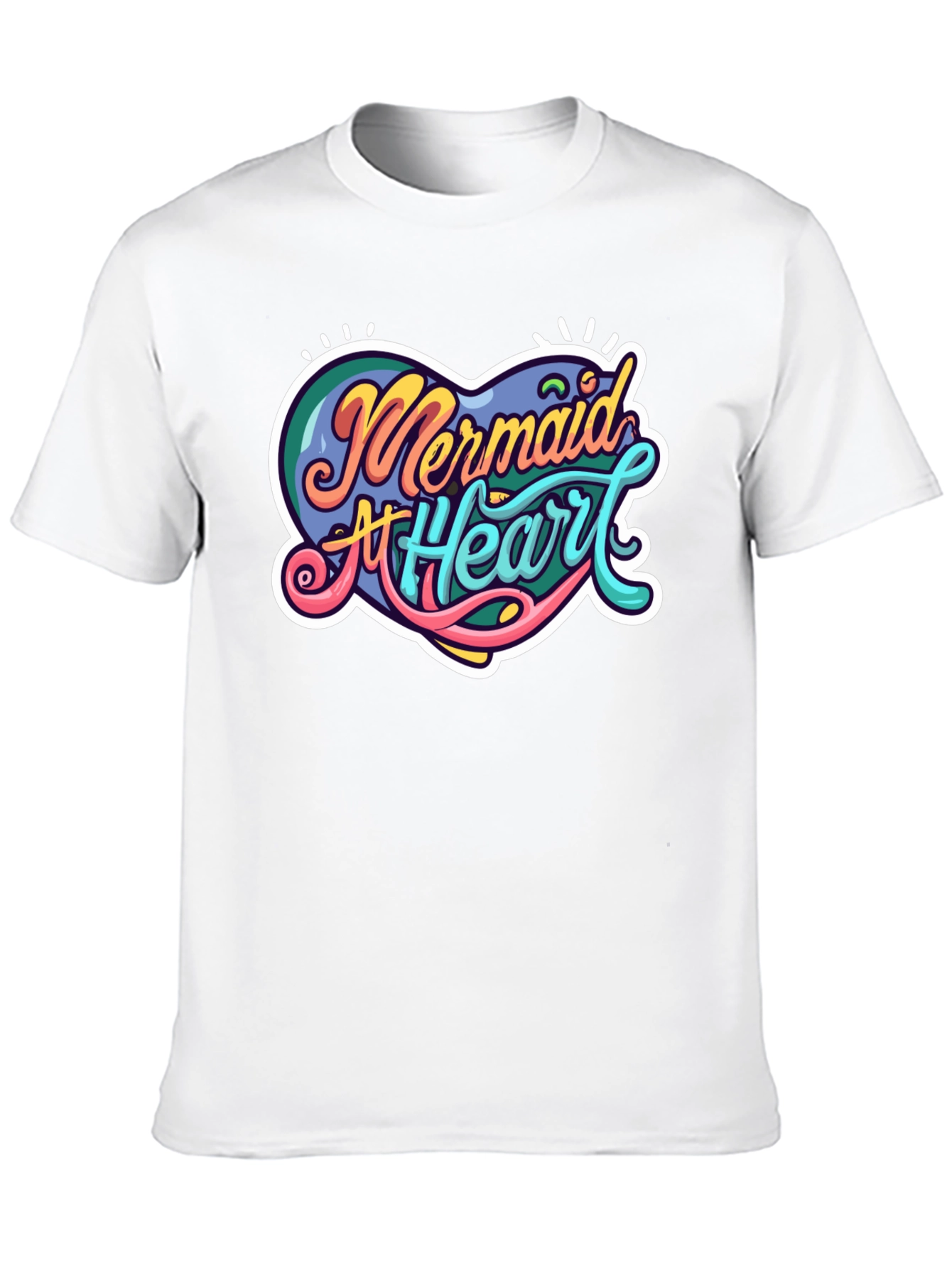 Mermaid At Heart Graphic Black T-Shirt