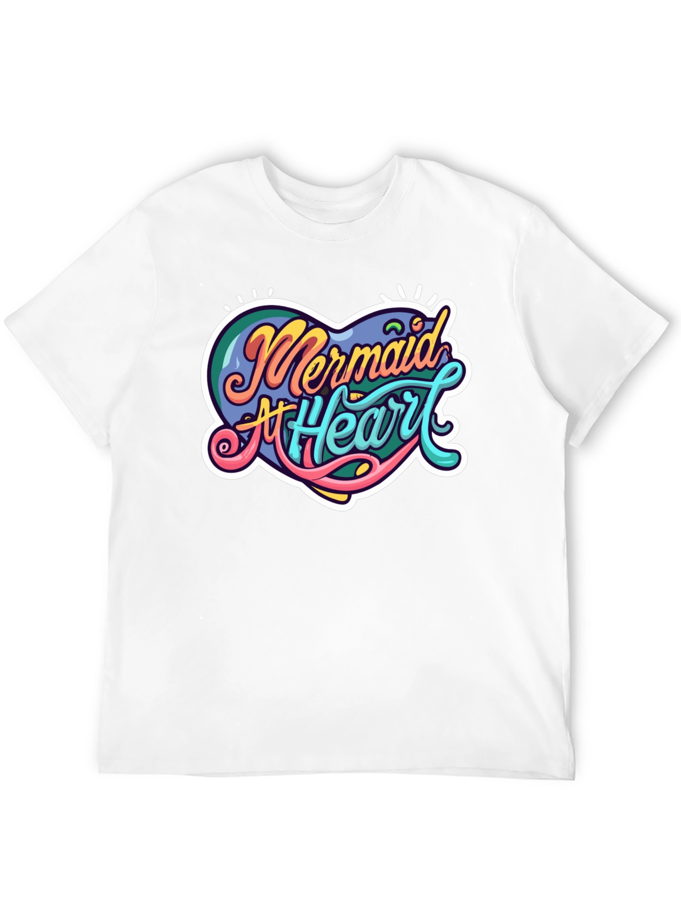 Mermaid At Heart Graphic Black T-Shirt