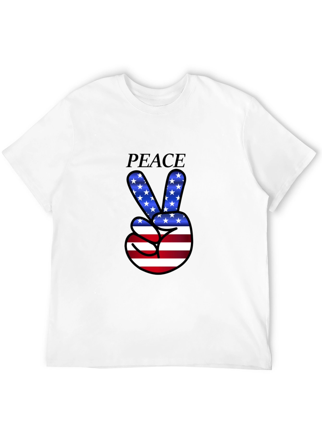 Peace Sign USA Flag Graphic T-Shirt