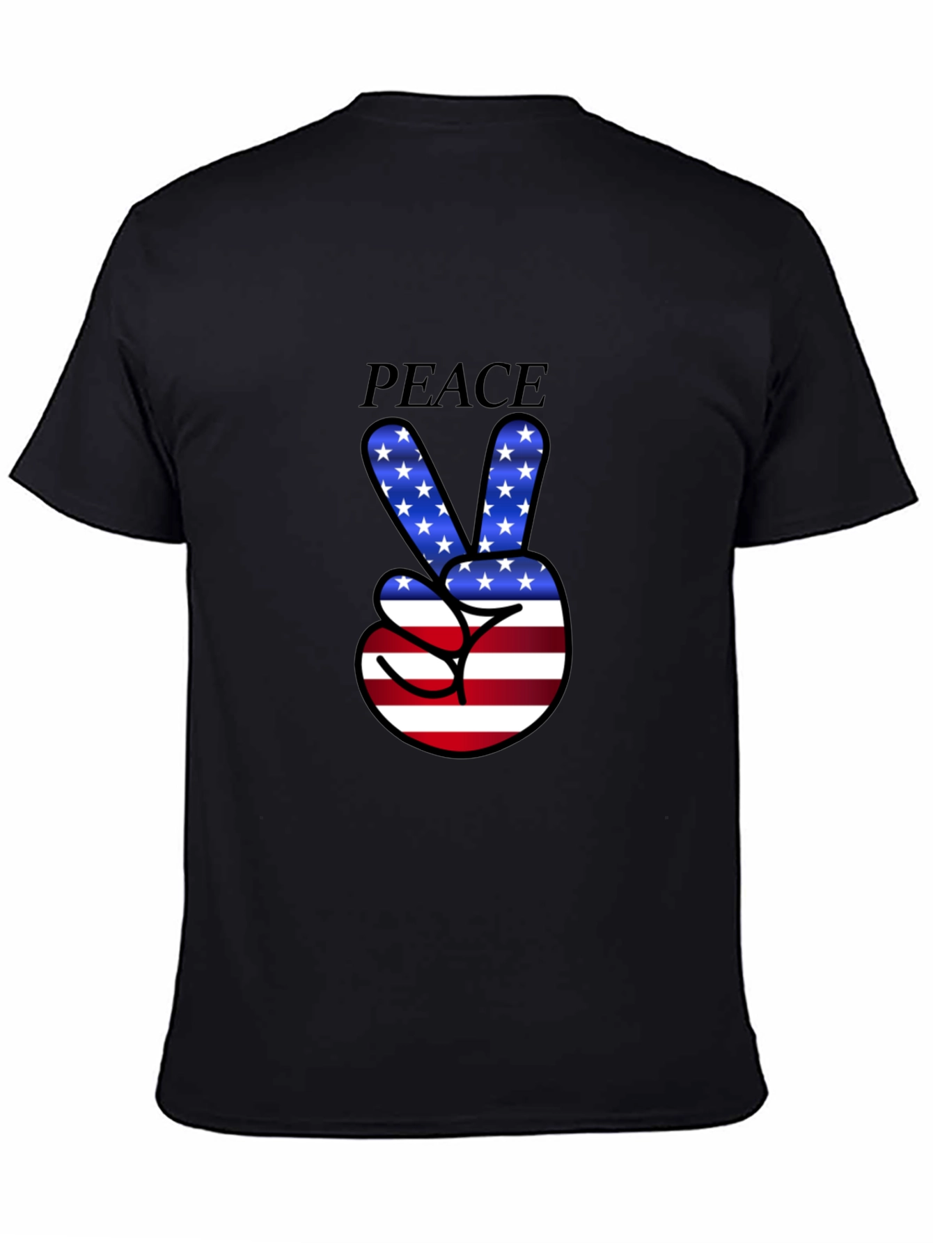Peace Sign USA Flag Graphic T-Shirt