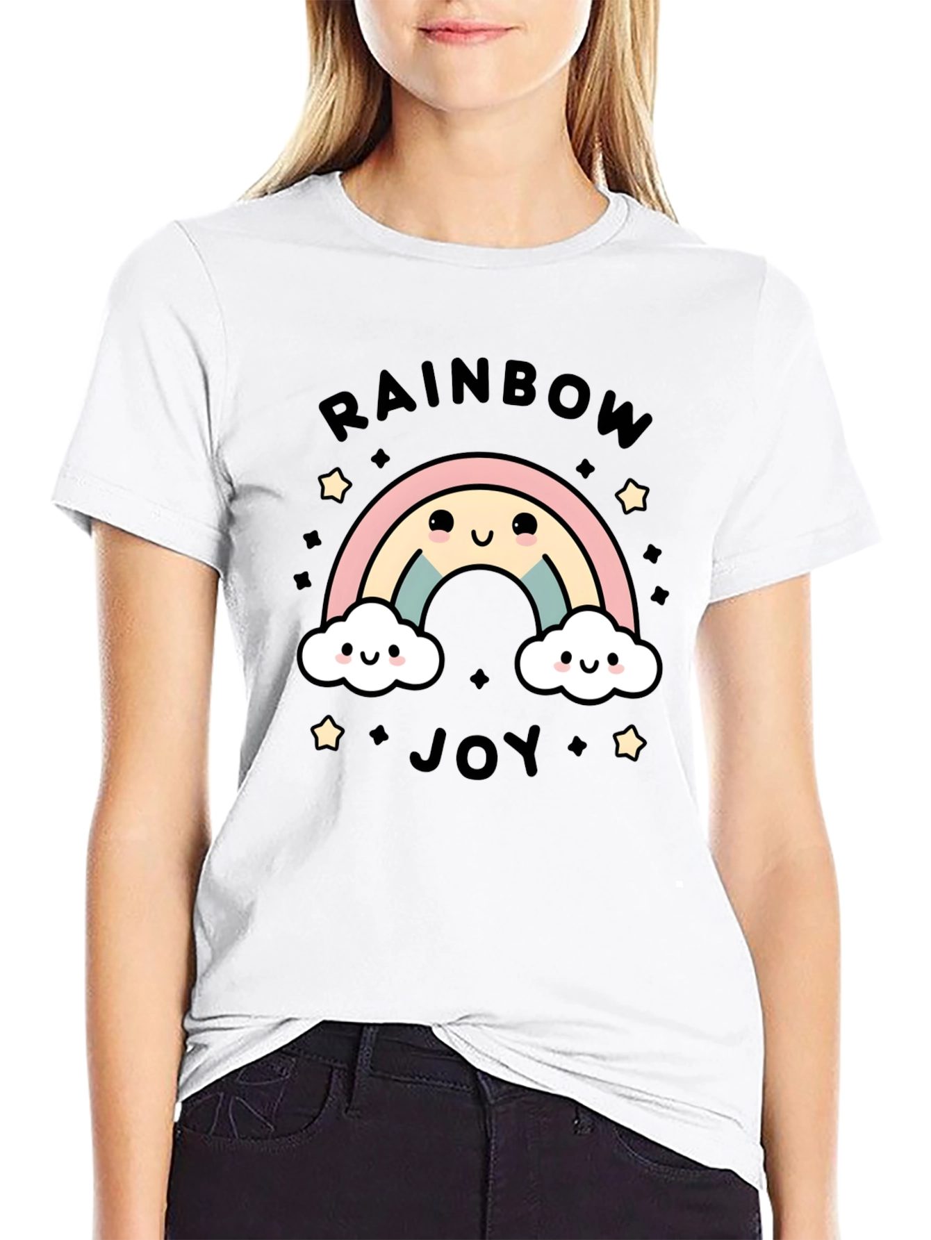 Rainbow Joy Graphic Tee - Cute Kawaii Style