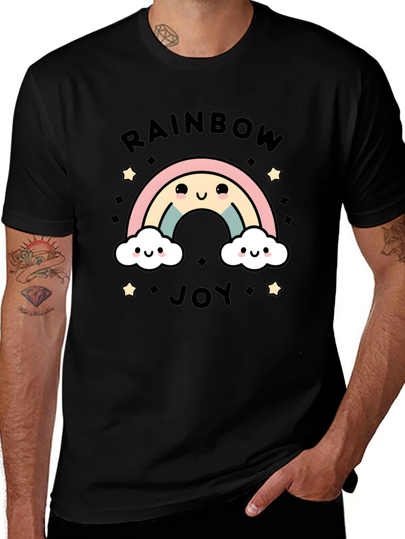 Rainbow Joy Graphic Tee - Cute Kawaii Style