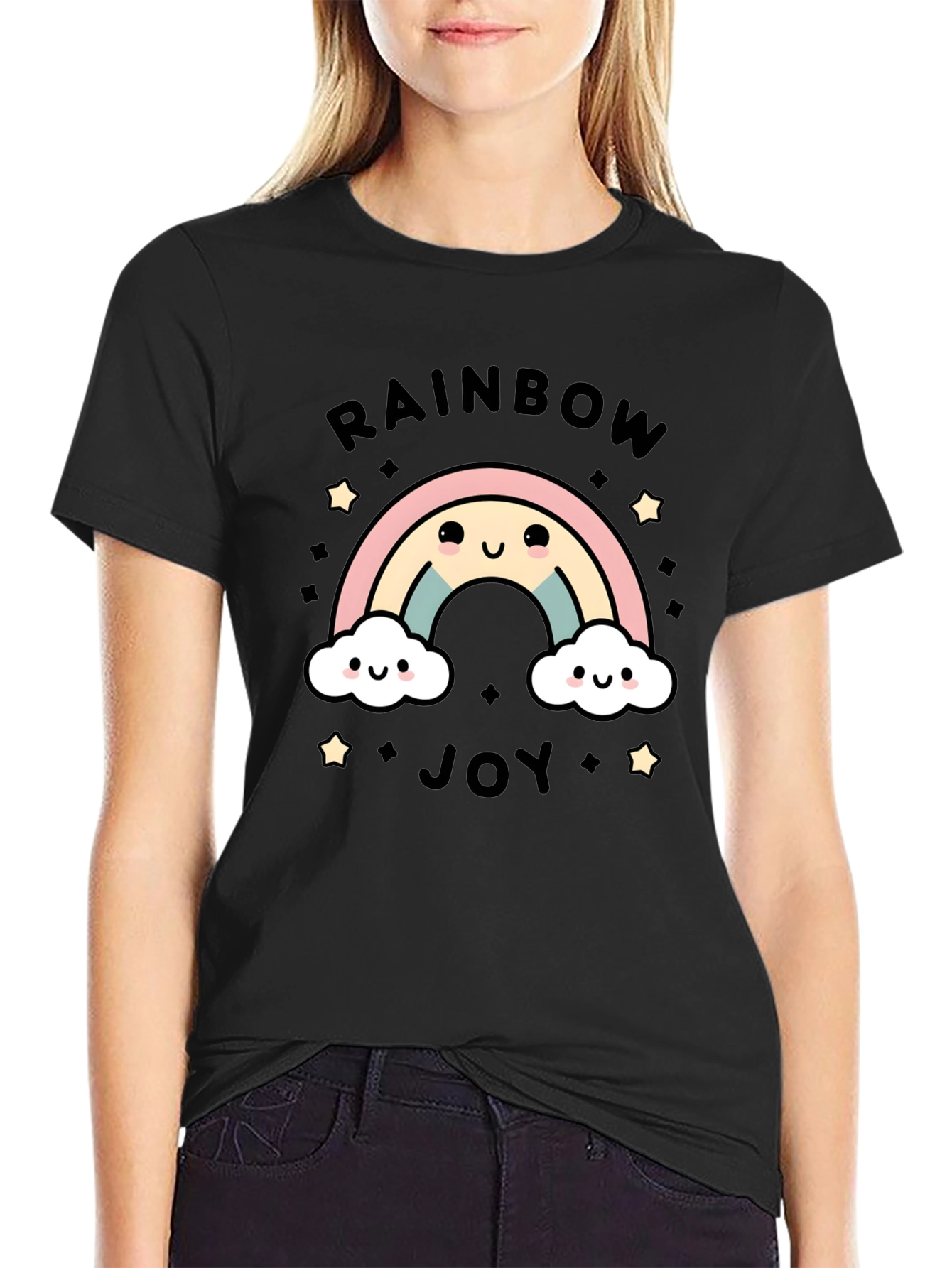 Rainbow Joy Graphic Tee - Cute Kawaii Style