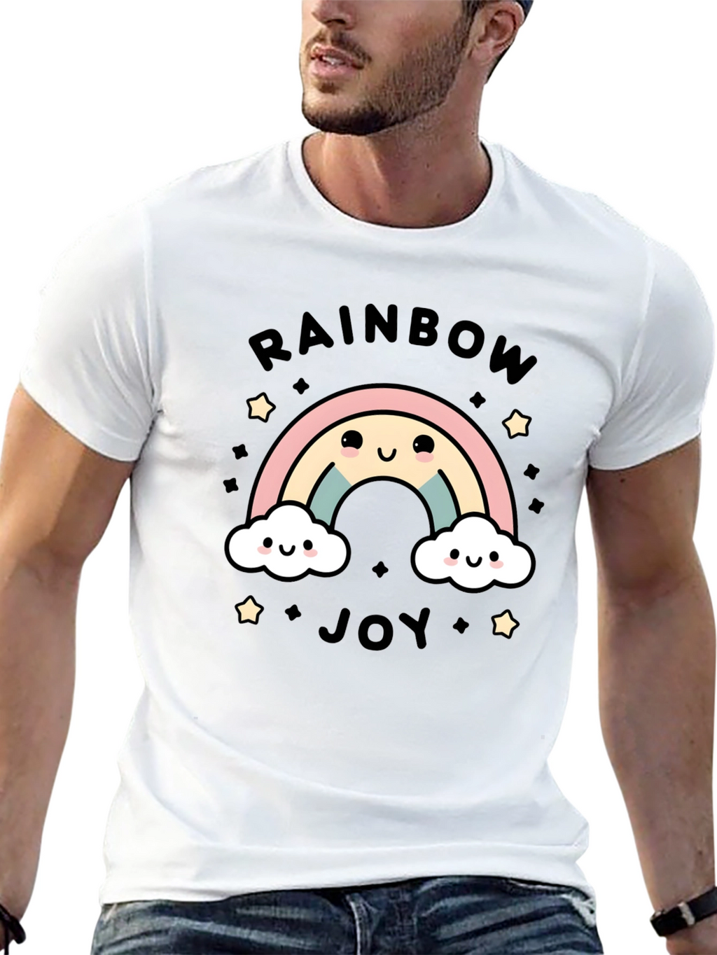 Rainbow Joy Graphic Tee - Cute Kawaii Style