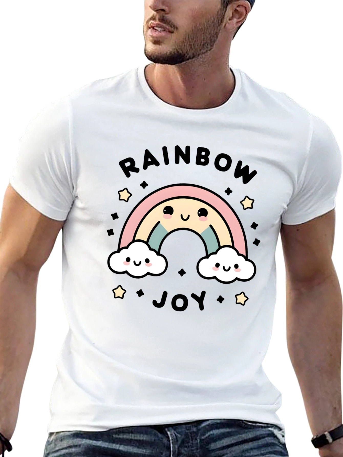 Rainbow Joy Graphic Tee - Cute Kawaii Style