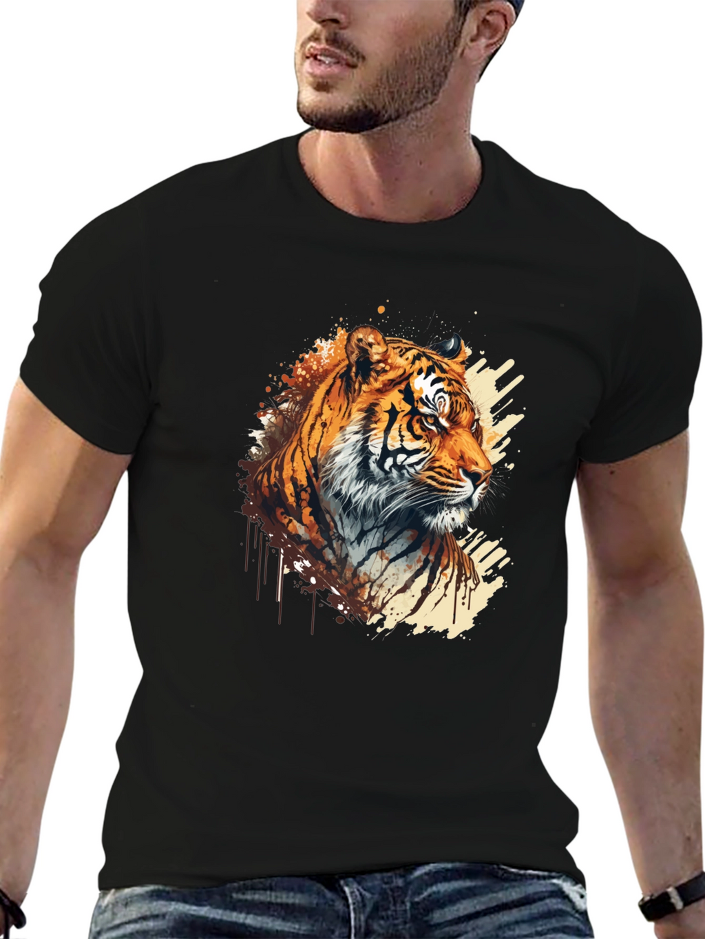 Tiger Graphic Black T-Shirt