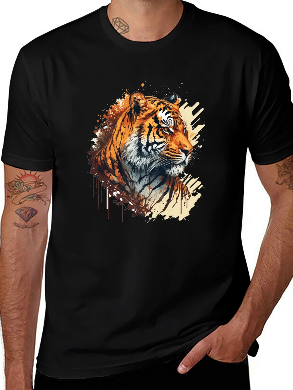 Tiger Graphic Black T-Shirt