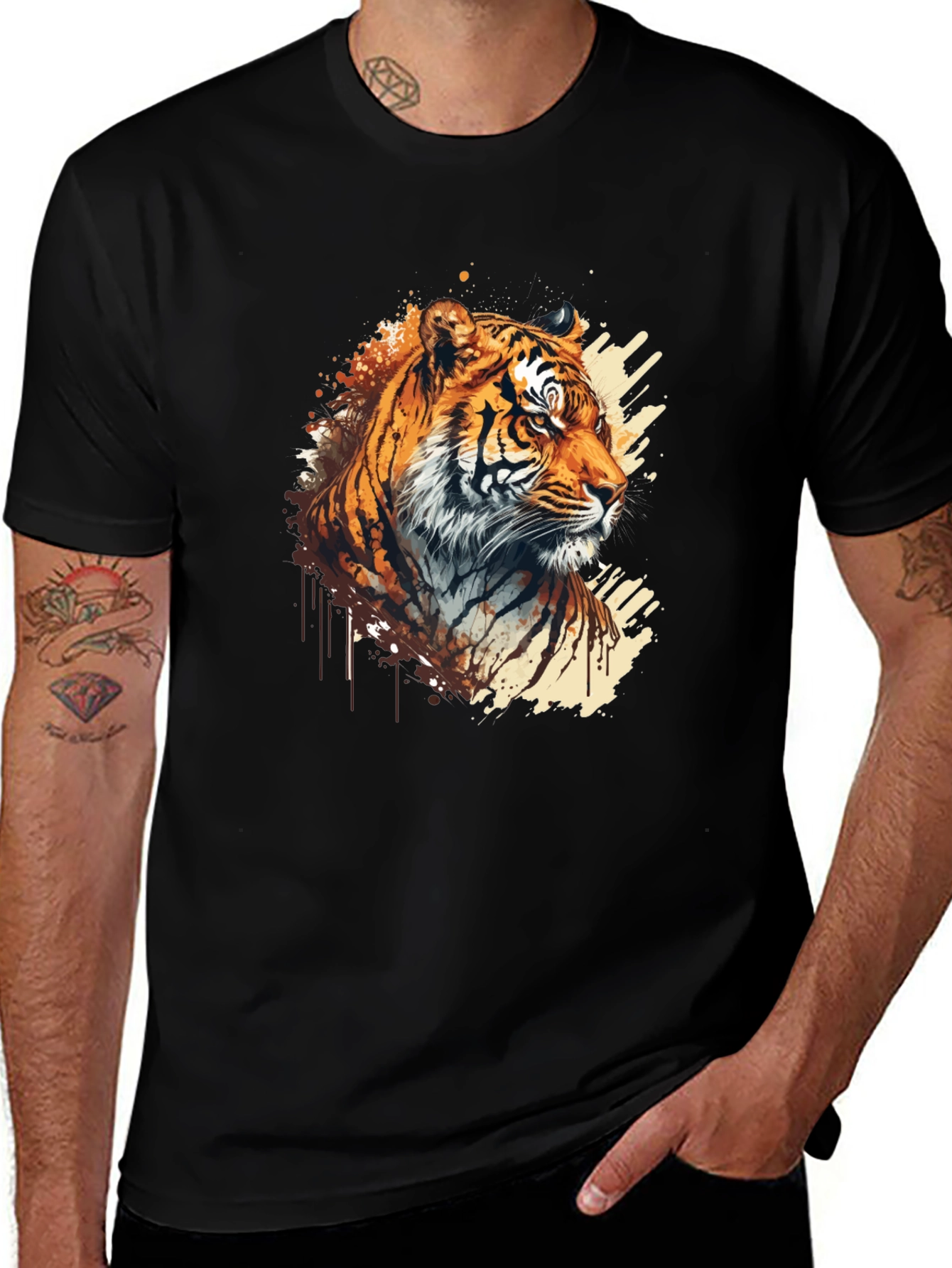 Tiger Graphic Black T-Shirt