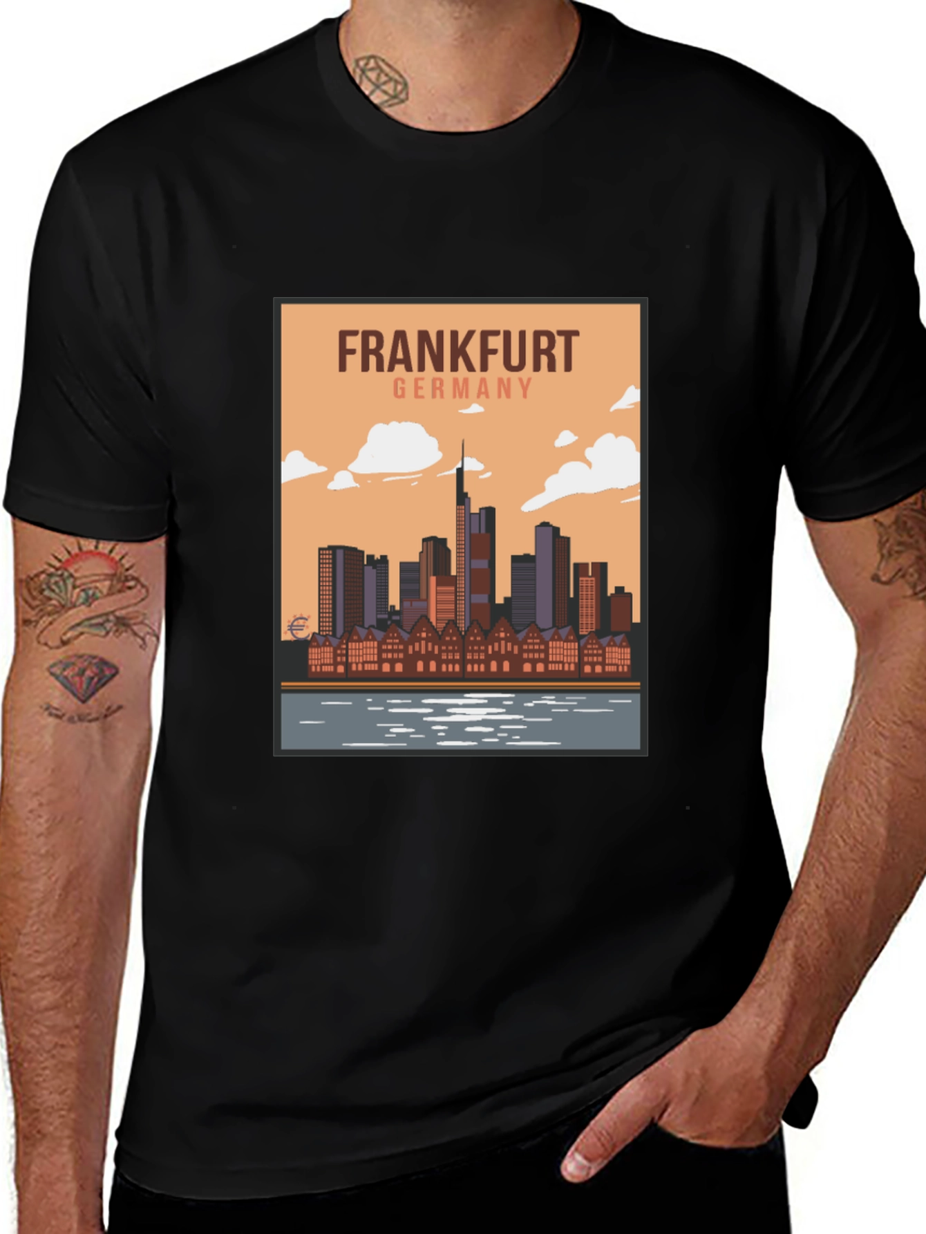 Frankfurt Germany Skyline Graphic T-Shirt