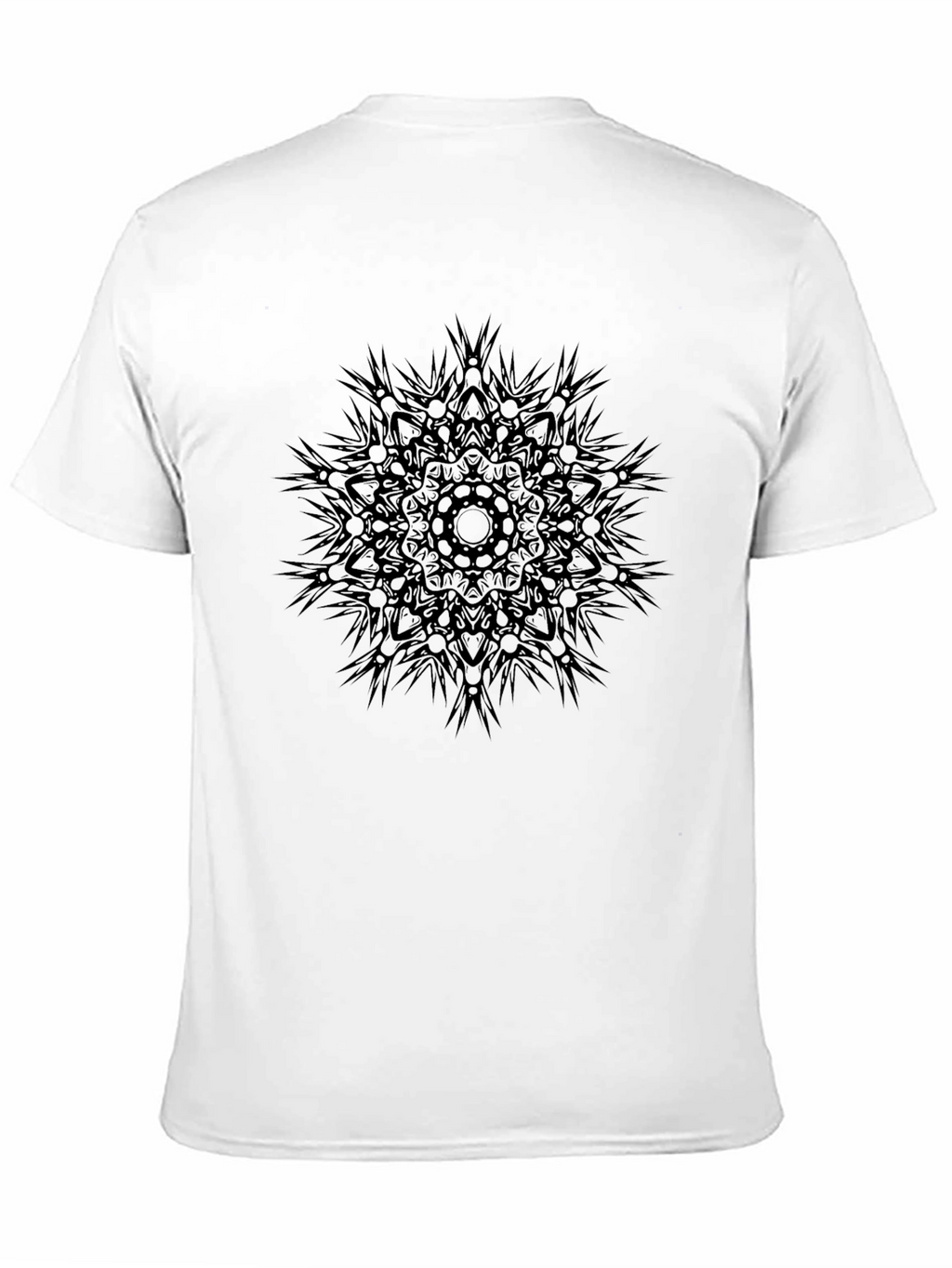Dark Mandala Print Crew Neck T-Shirt