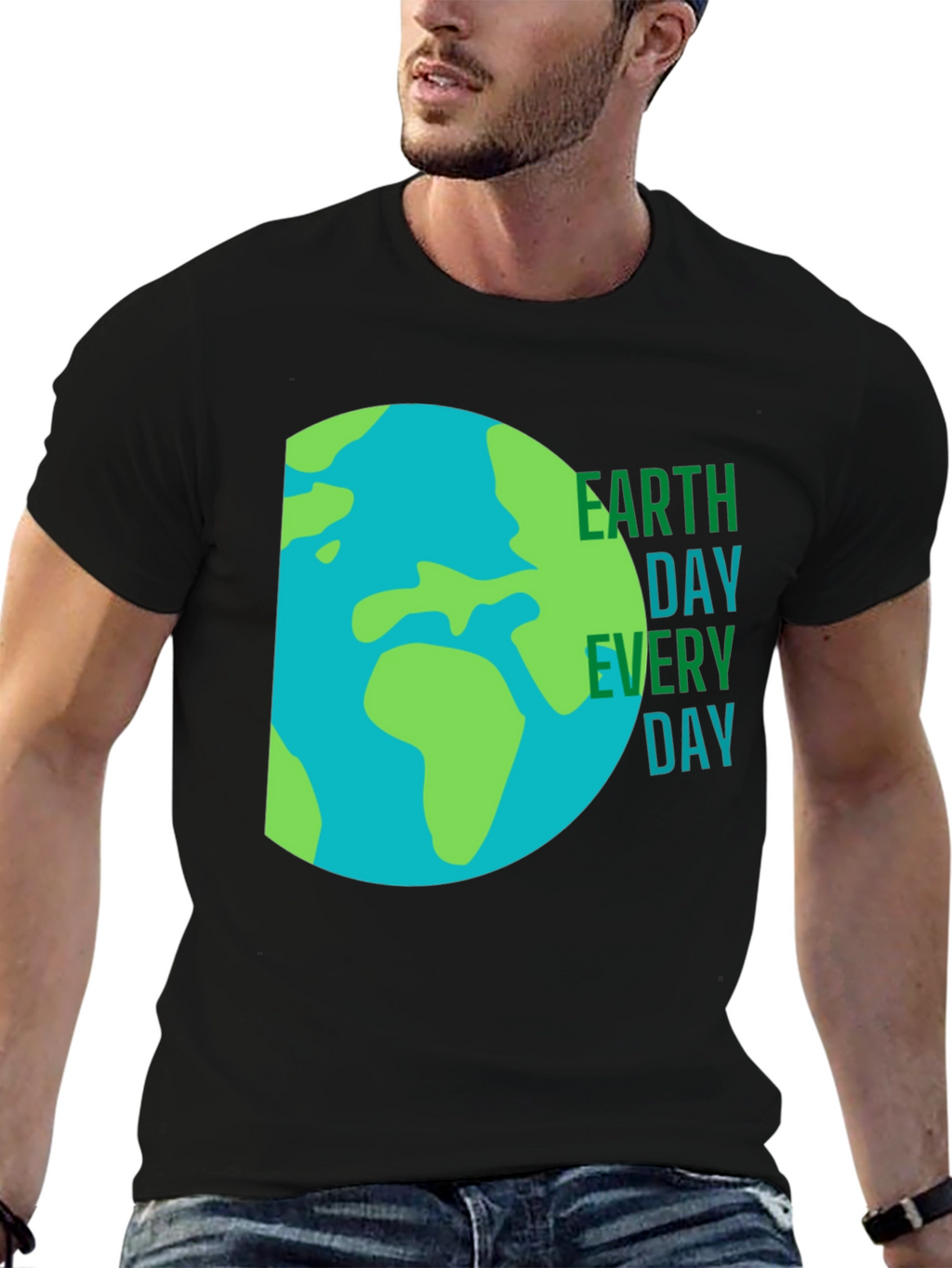 Earth Day Every Day Graphic T-Shirt - Black