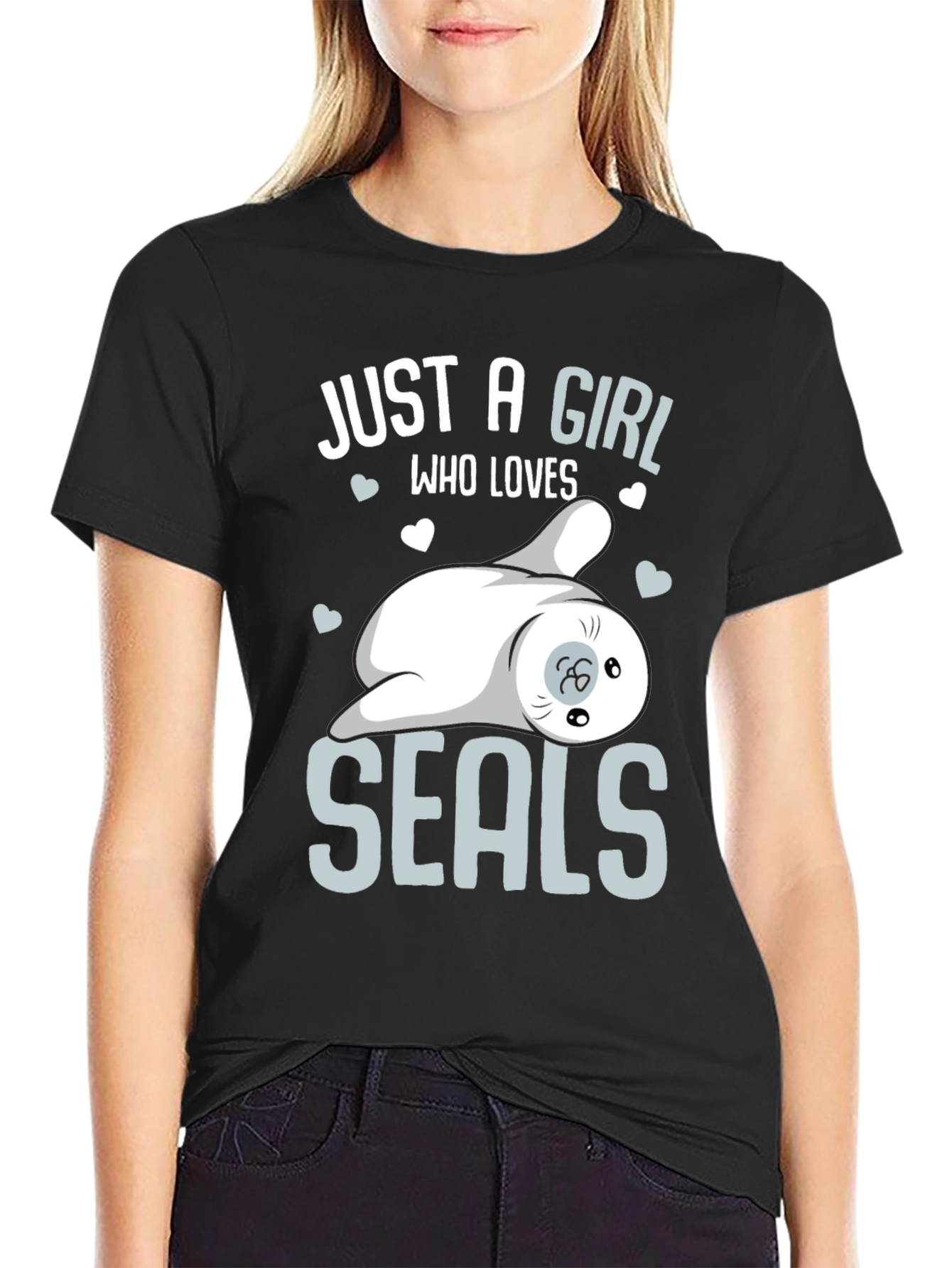 Girl Loves Seals T-Shirt - Cute Animal Graphic Tee