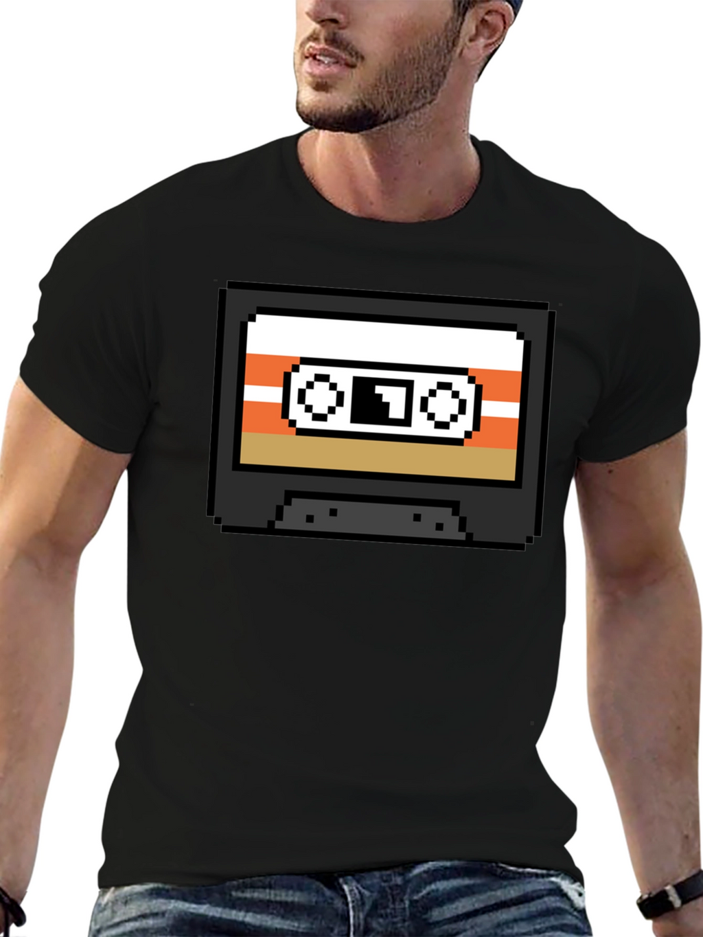 Pixel Cassette Tape Graphic Tee