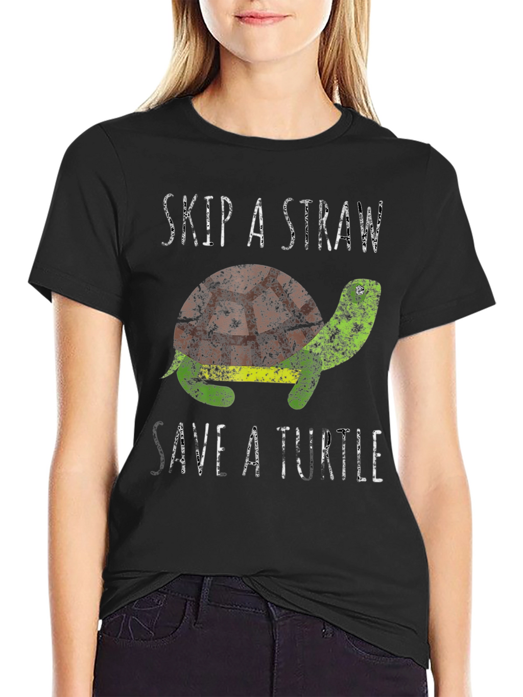Skip A Straw Save A Turtle Graphic T-Shirt