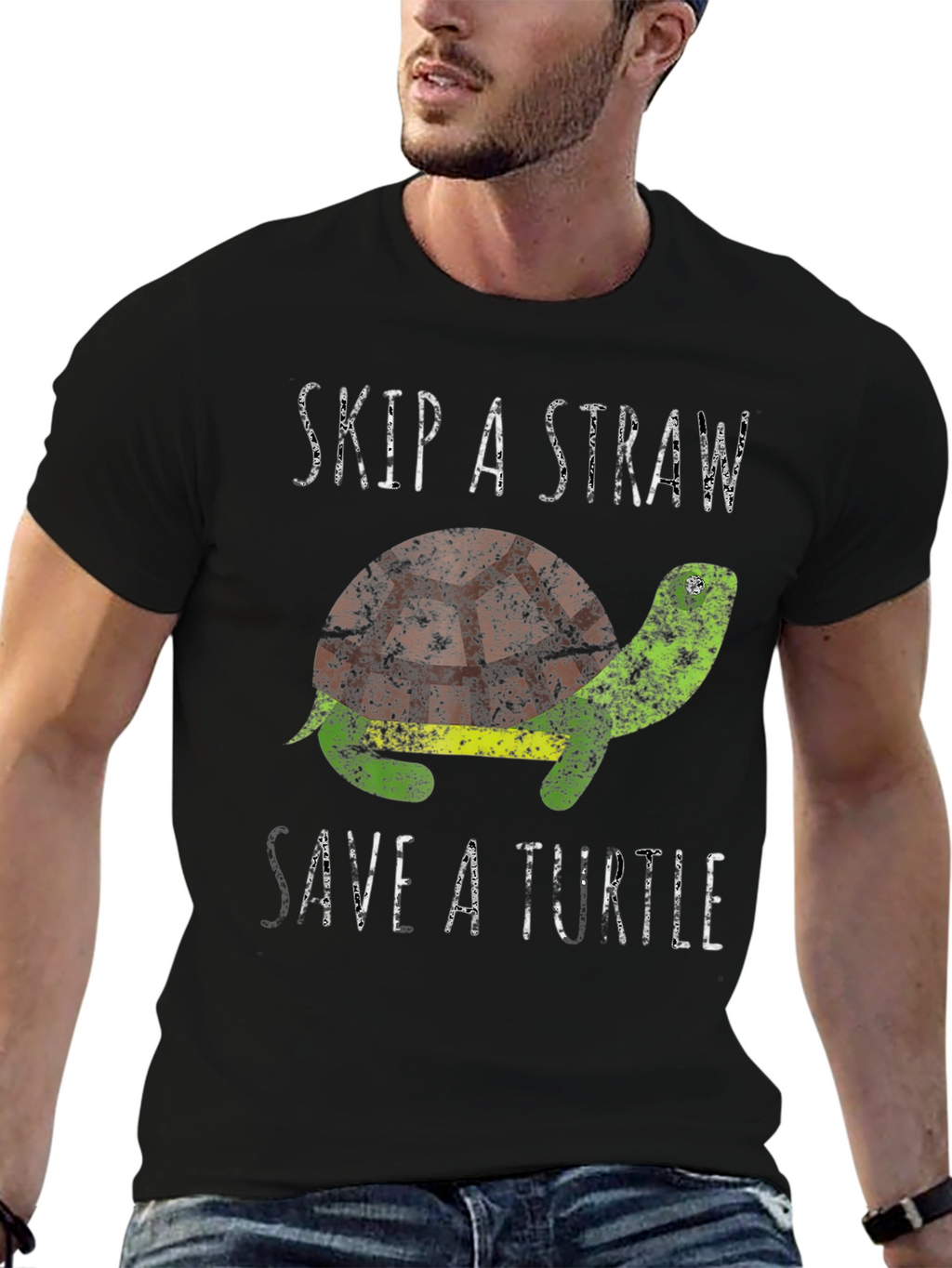 Skip A Straw Save A Turtle Graphic T-Shirt