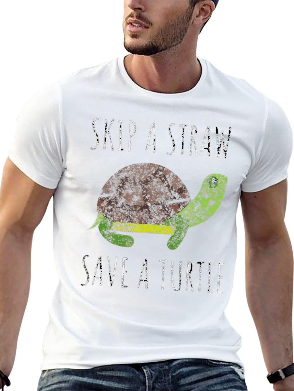 Skip A Straw Save A Turtle Graphic T-Shirt