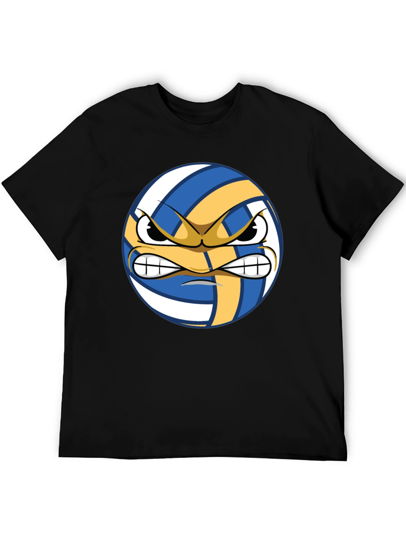Angry Volleyball Graphic Tee - Mens Black T-Shirt