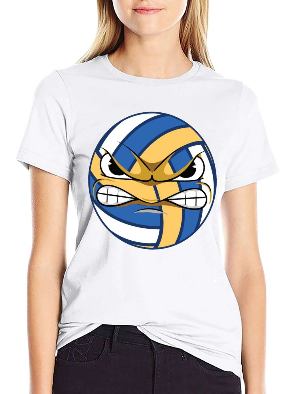 Angry Volleyball Graphic Tee - Mens Black T-Shirt