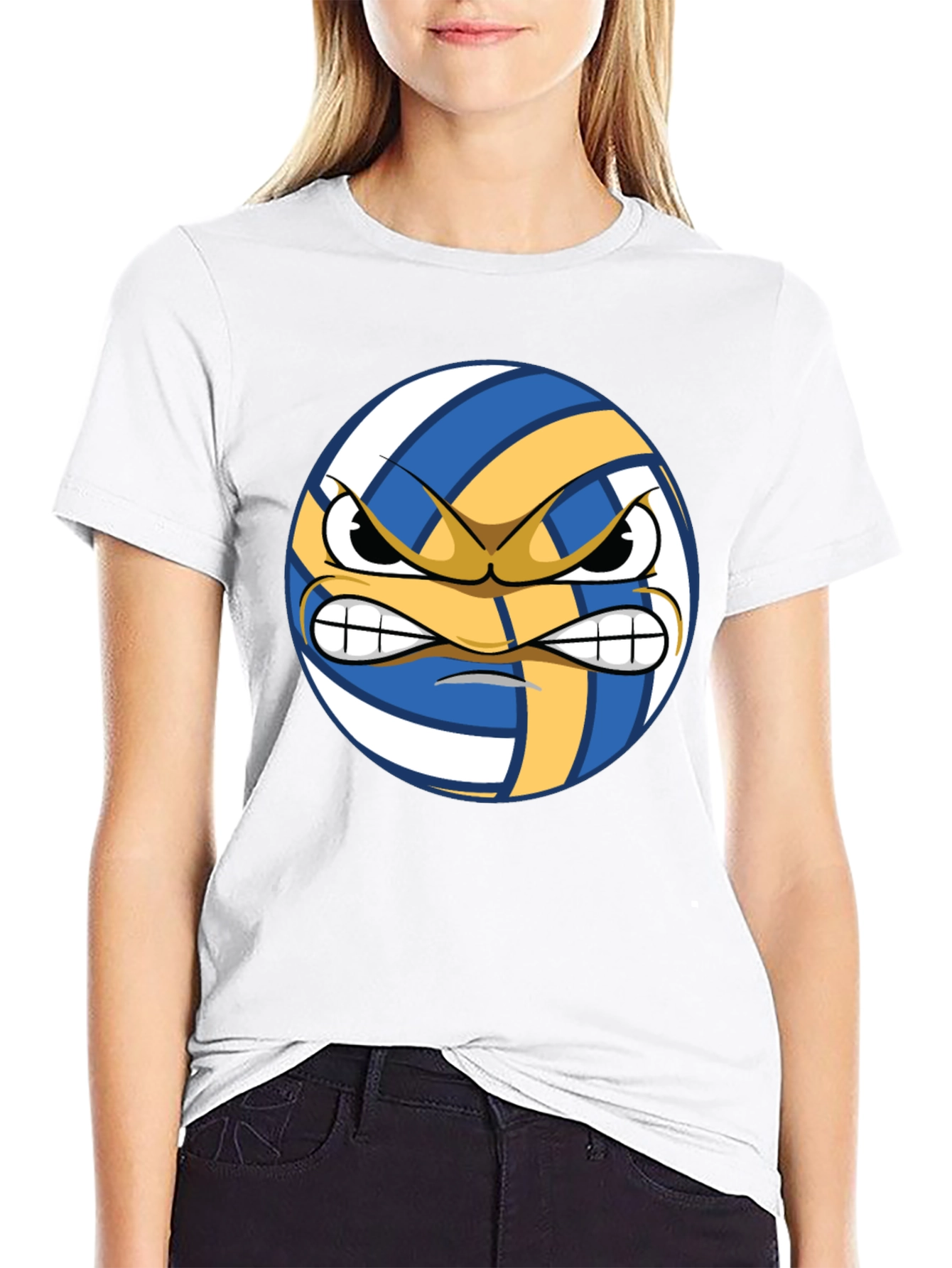 Angry Volleyball Graphic Tee - Mens Black T-Shirt