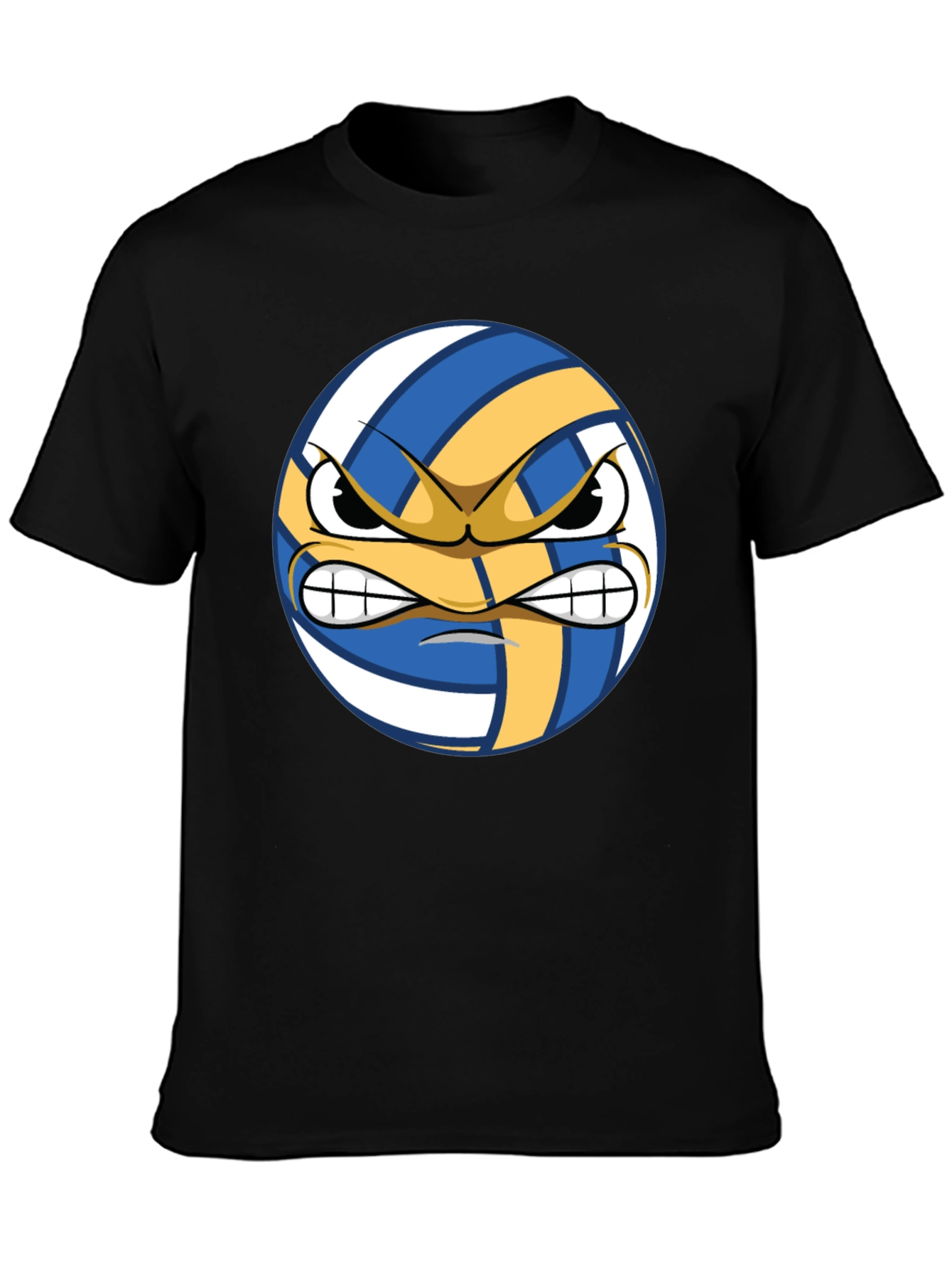Angry Volleyball Graphic Tee - Mens Black T-Shirt