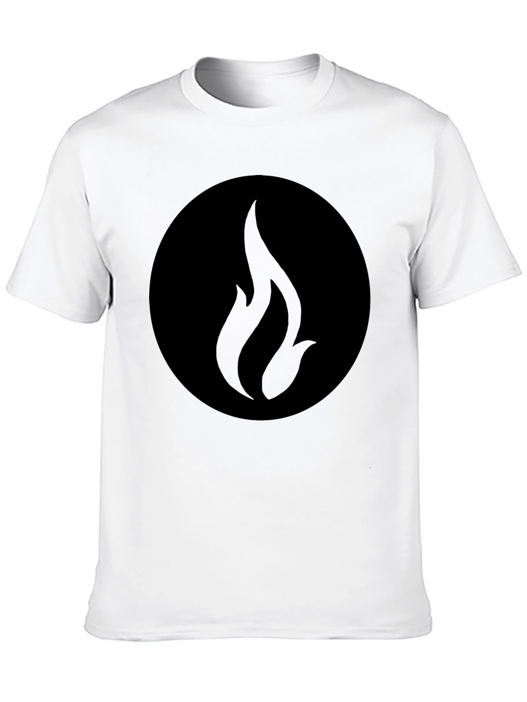 Black Graphic Tee - Abstract Flame Design