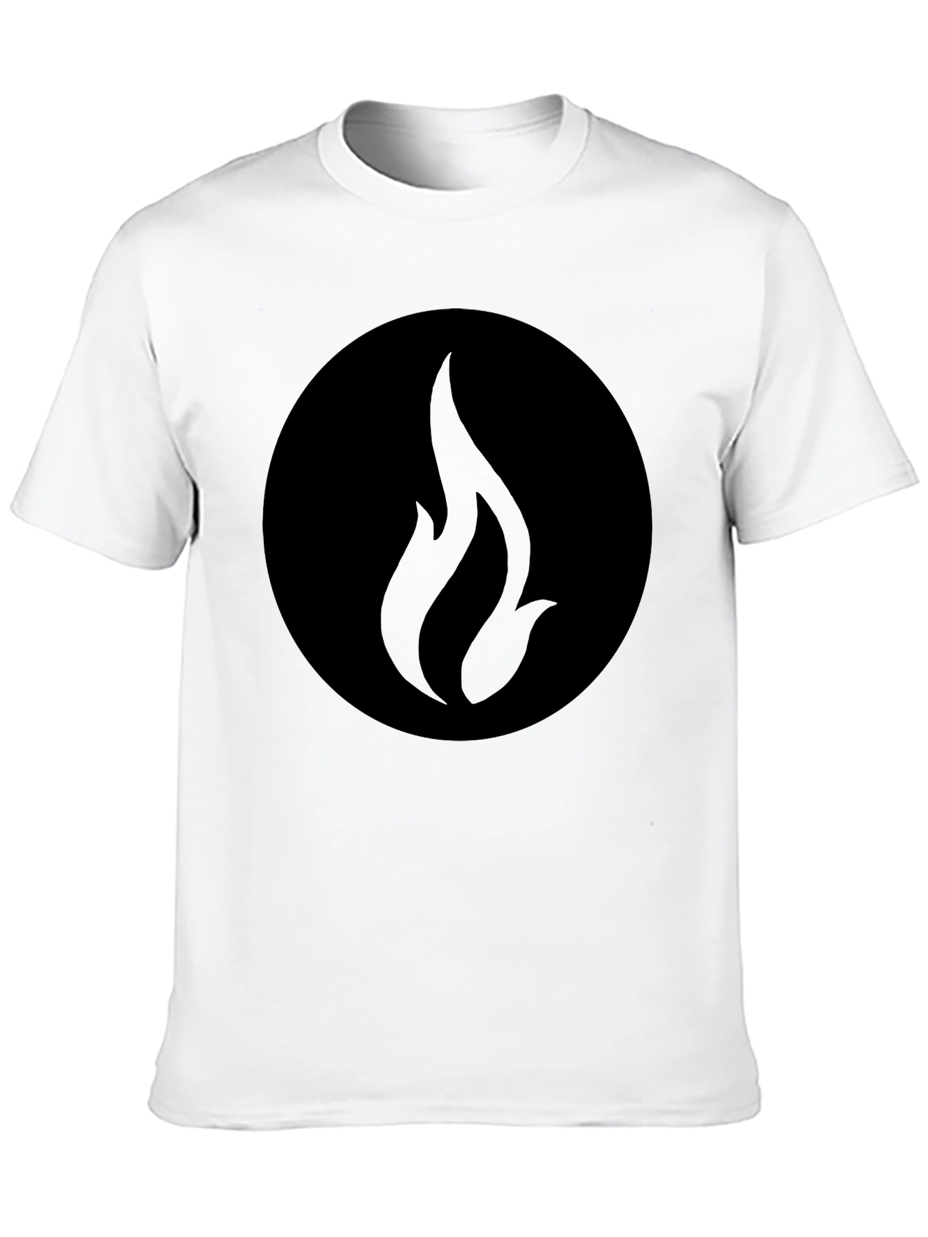 Black Graphic Tee - Abstract Flame Design
