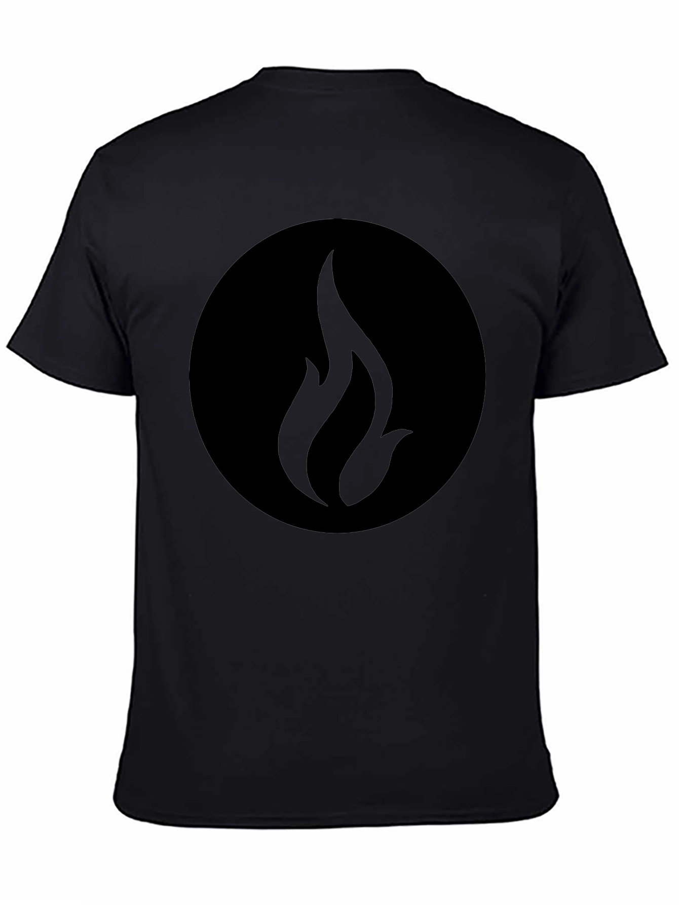 Black Graphic Tee - Abstract Flame Design