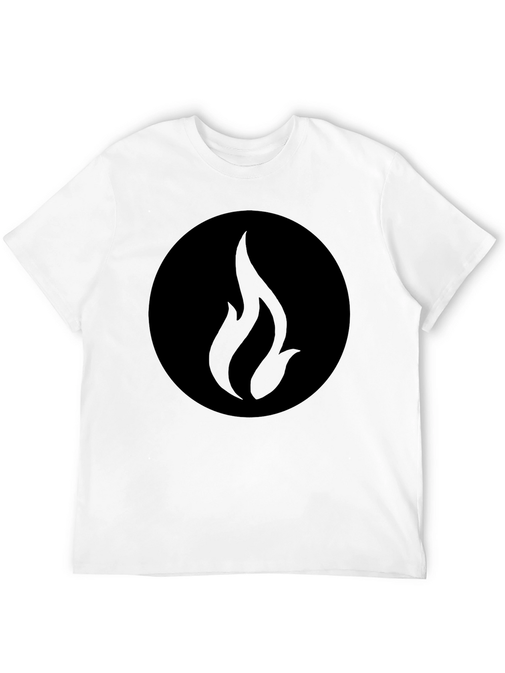 Black Graphic Tee - Abstract Flame Design