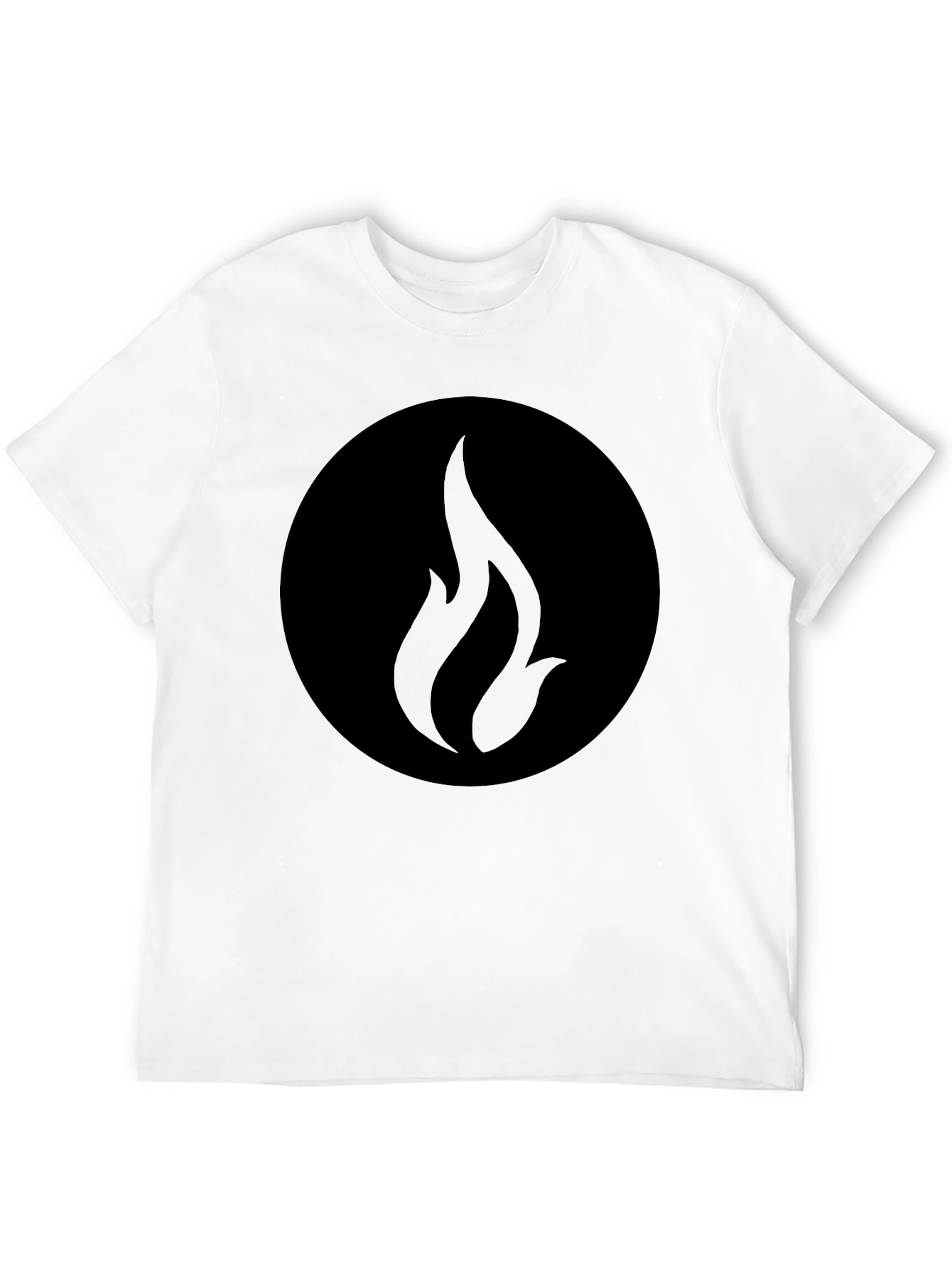 Black Graphic Tee - Abstract Flame Design