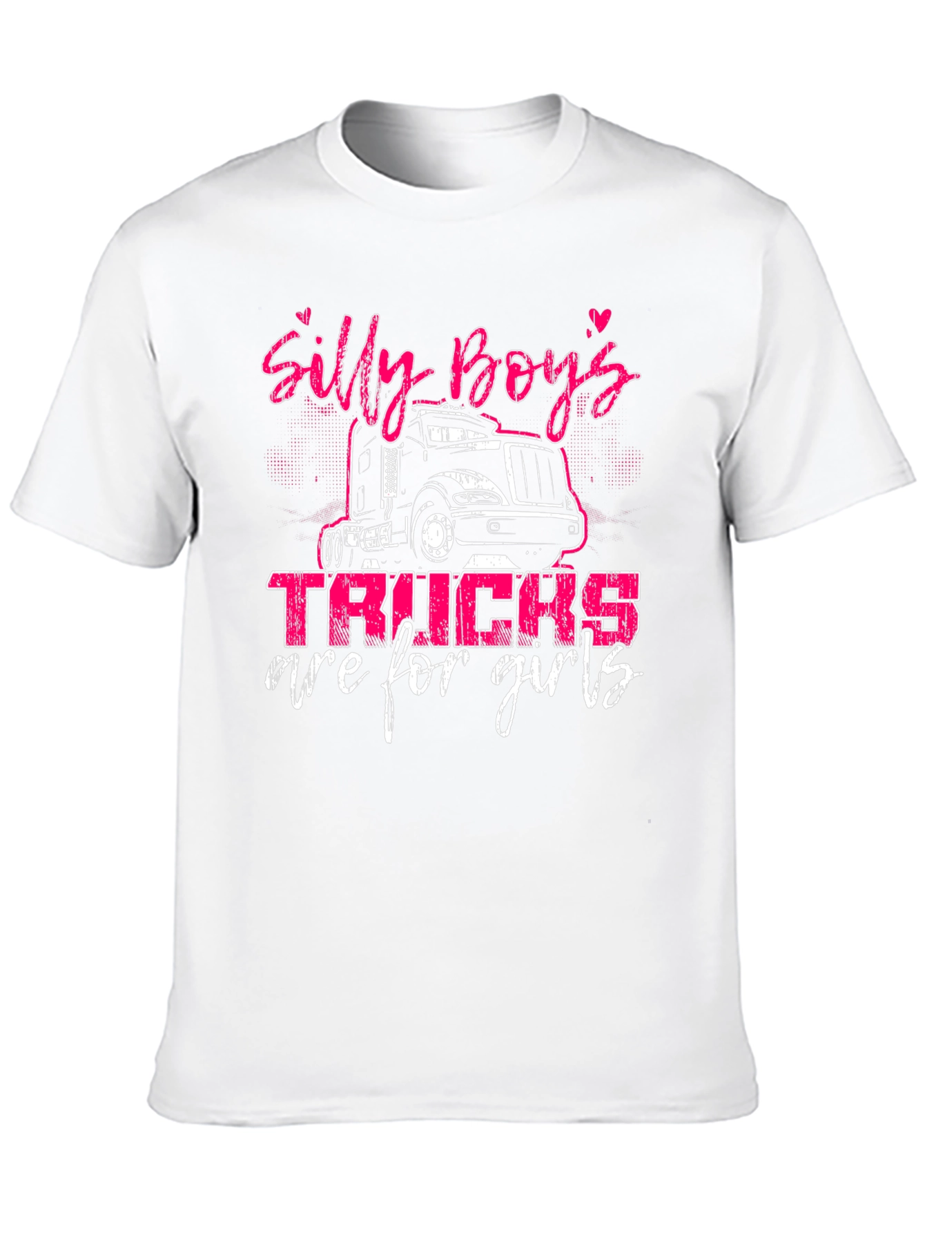 Silly Boys Trucks Are For Girls Black Tee