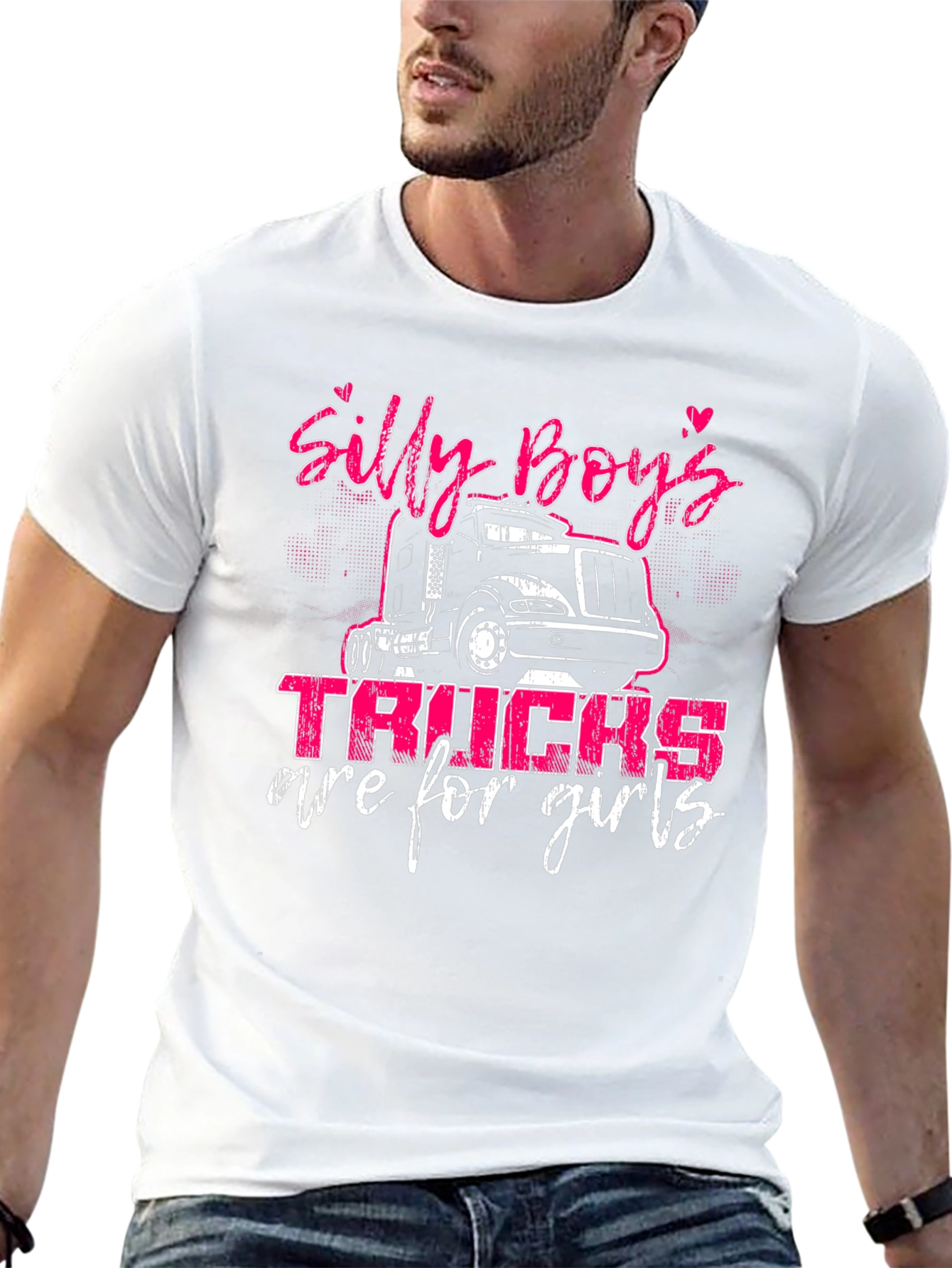 Silly Boys Trucks Are For Girls Black Tee