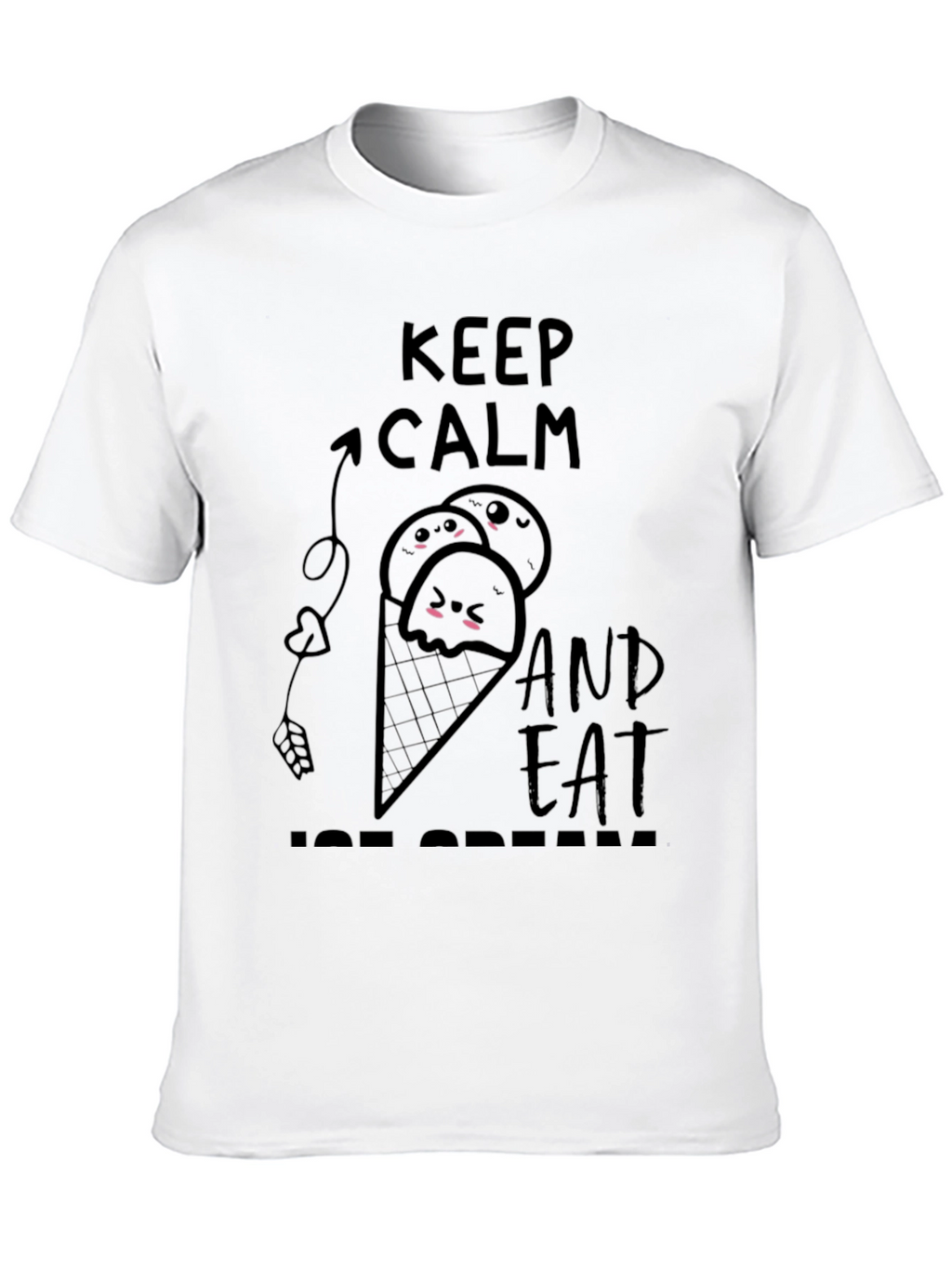 Keep Calm and Eat Ice Cream Black Tee