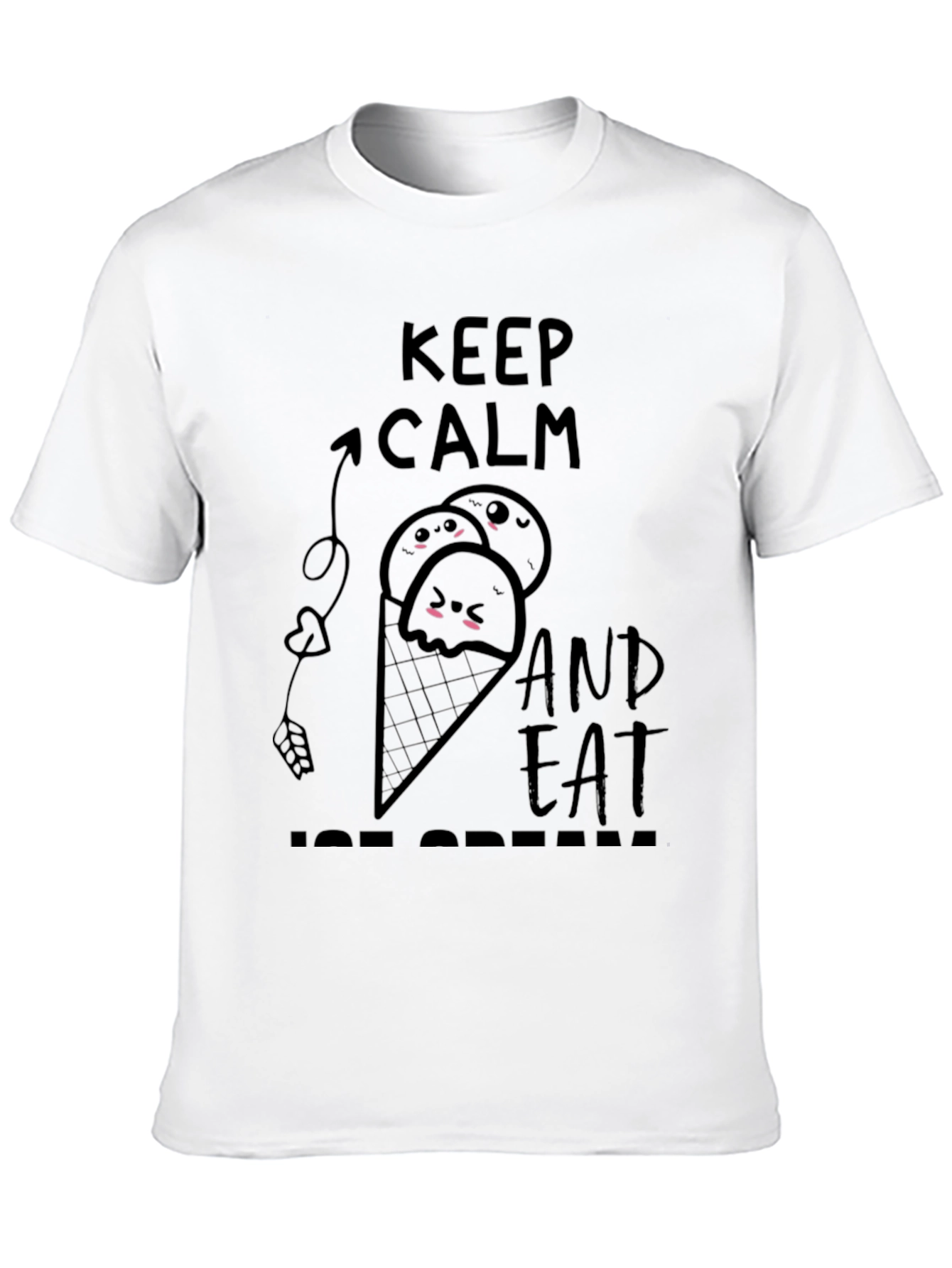 Keep Calm and Eat Ice Cream Black Tee
