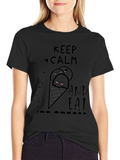 Keep Calm and Eat Ice Cream Black Tee
