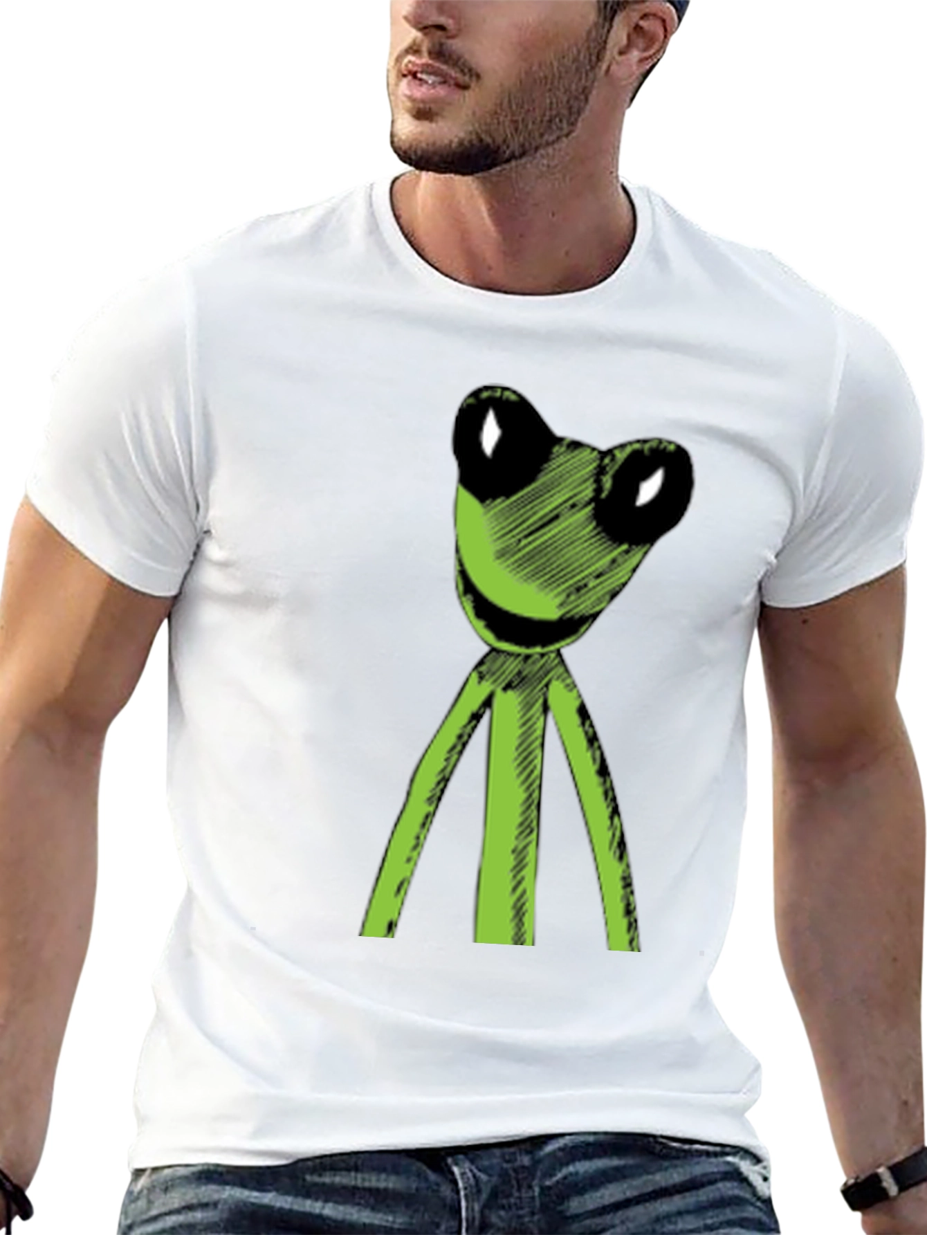 Kermit Sketch Tee - Black Relaxed Fit