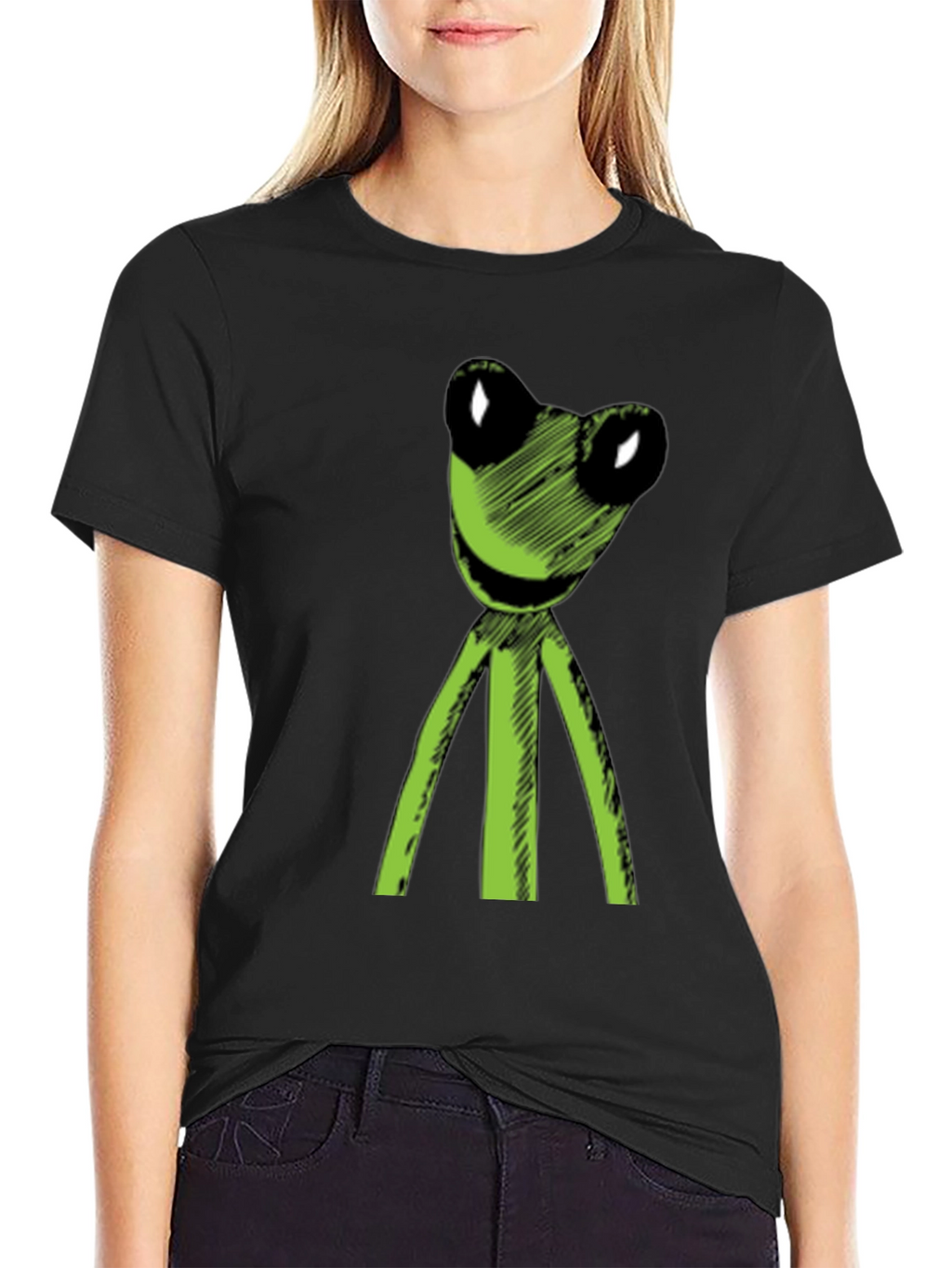 Kermit Sketch Tee - Black Relaxed Fit