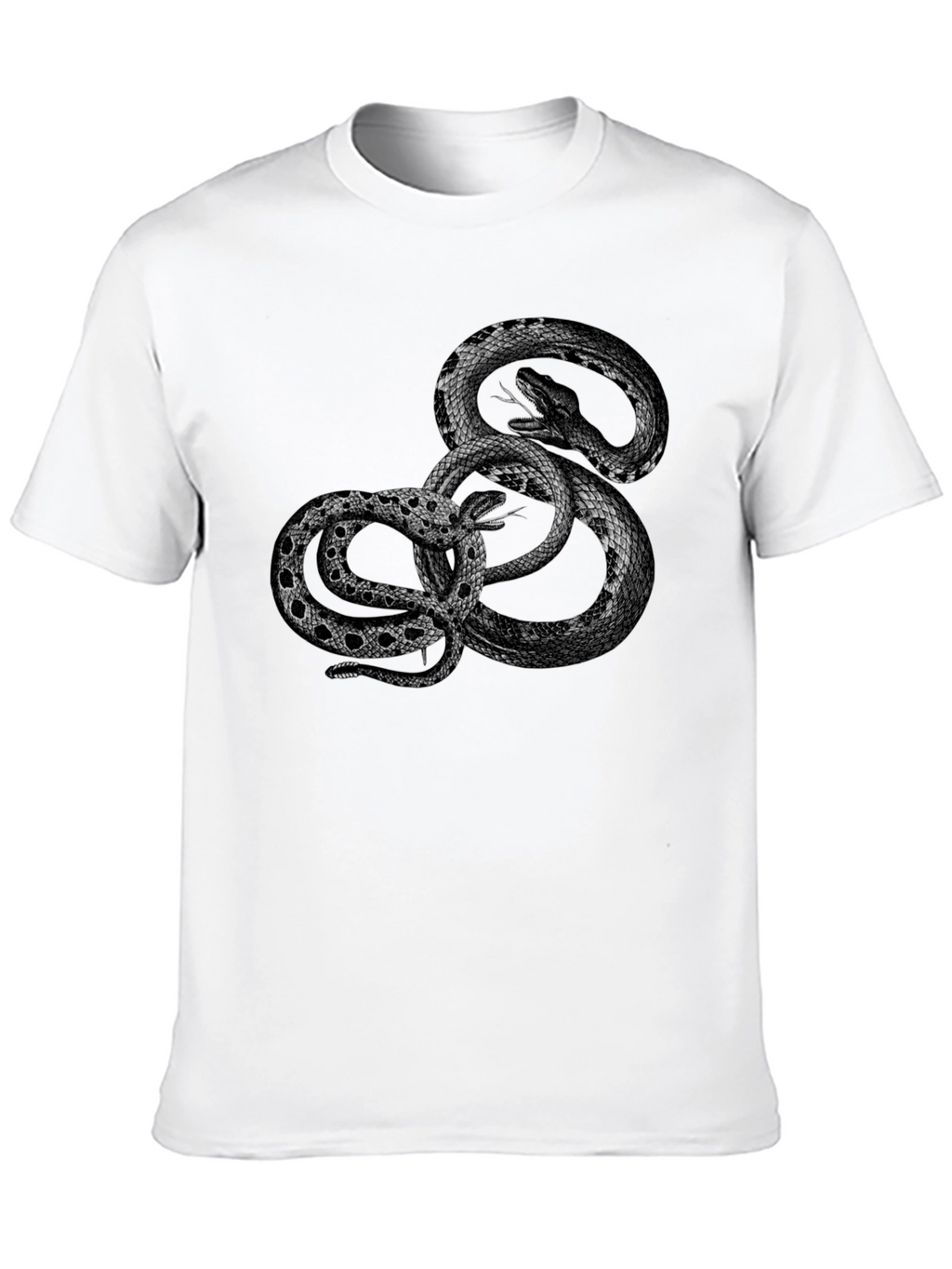 Black Snake Graphic Tee - Edgy Reptile Design