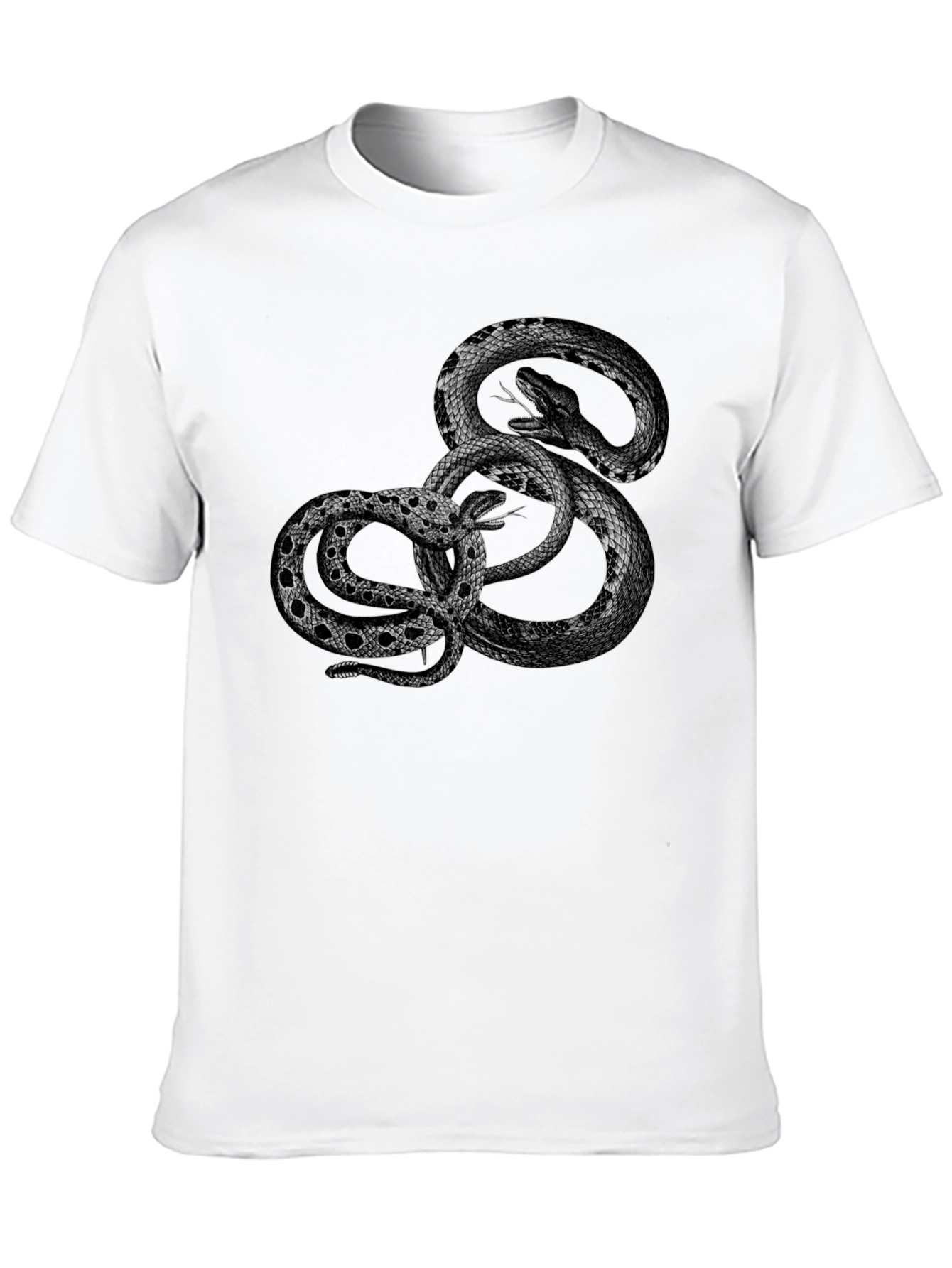 Black Snake Graphic Tee - Edgy Reptile Design