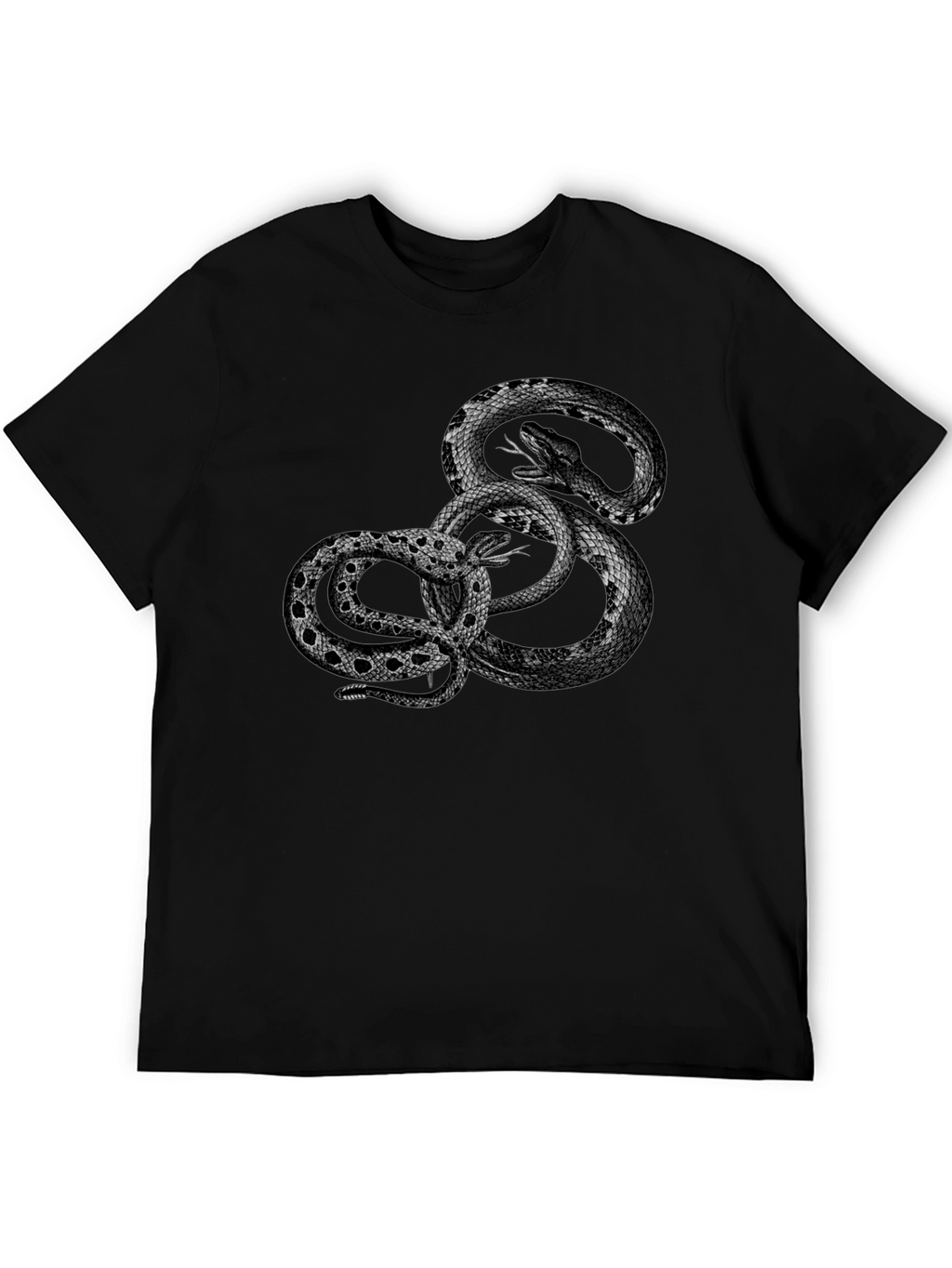 Black Snake Graphic Tee - Edgy Reptile Design
