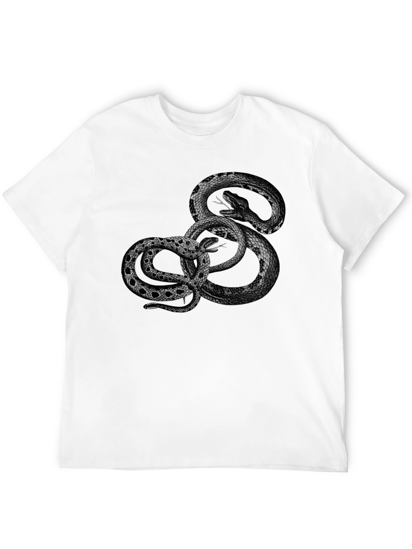 Black Snake Graphic Tee - Edgy Reptile Design