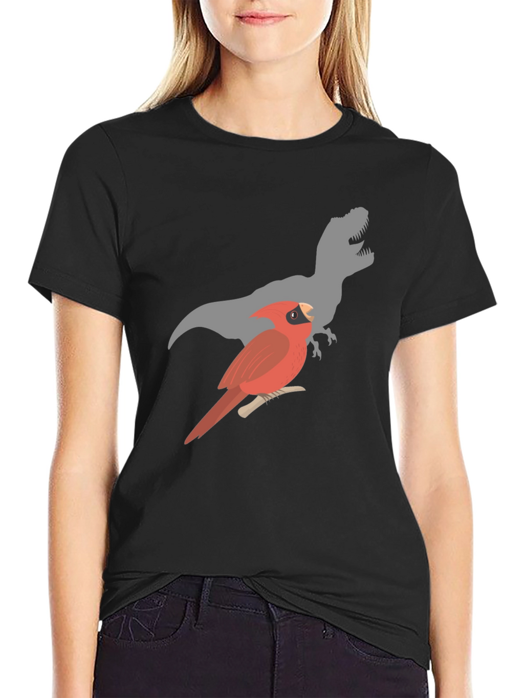 Cardinal & T-Rex Mens Black Graphic Tee
