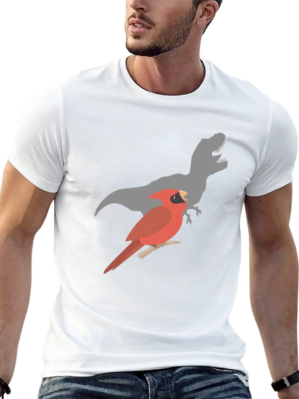 Cardinal & T-Rex Mens Black Graphic Tee