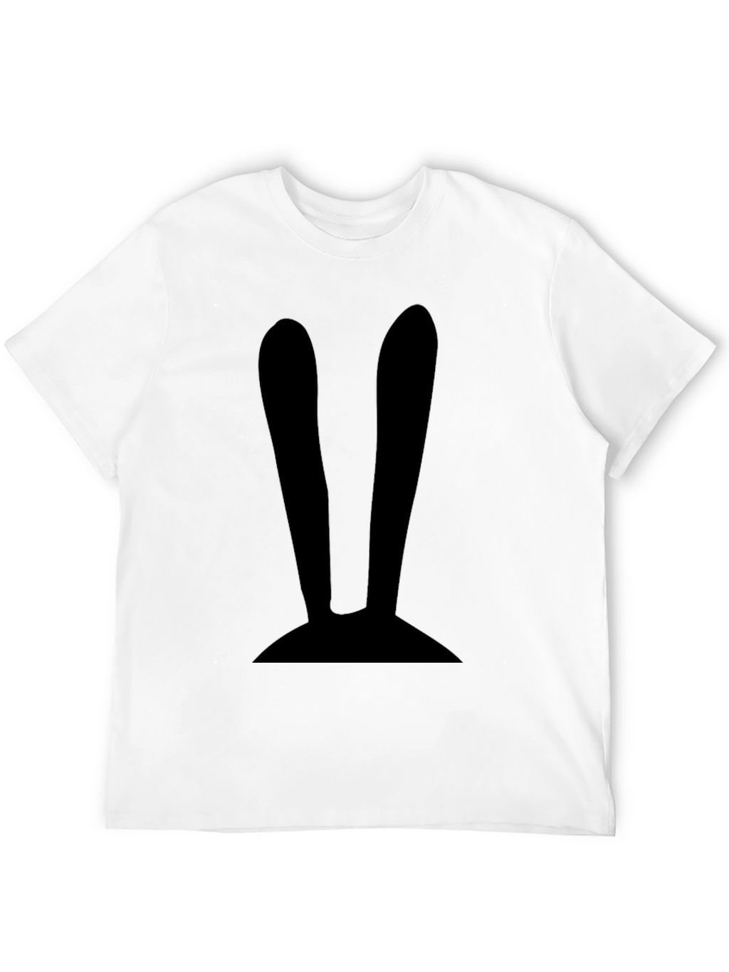 Bunny Ears Graphic Tee - Black Cotton Casual Shirt