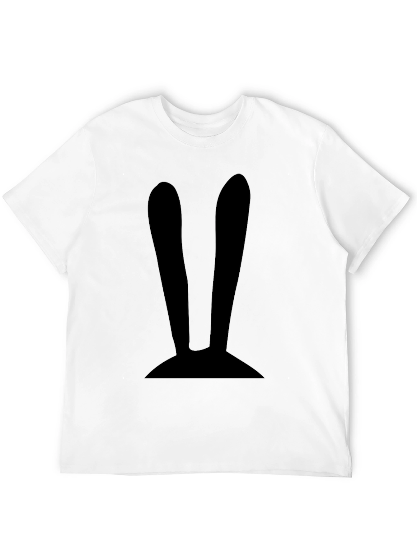 Bunny Ears Graphic Tee - Black Cotton Casual Shirt