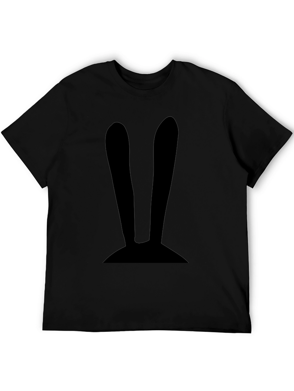 Bunny Ears Graphic Tee - Black Cotton Casual Shirt
