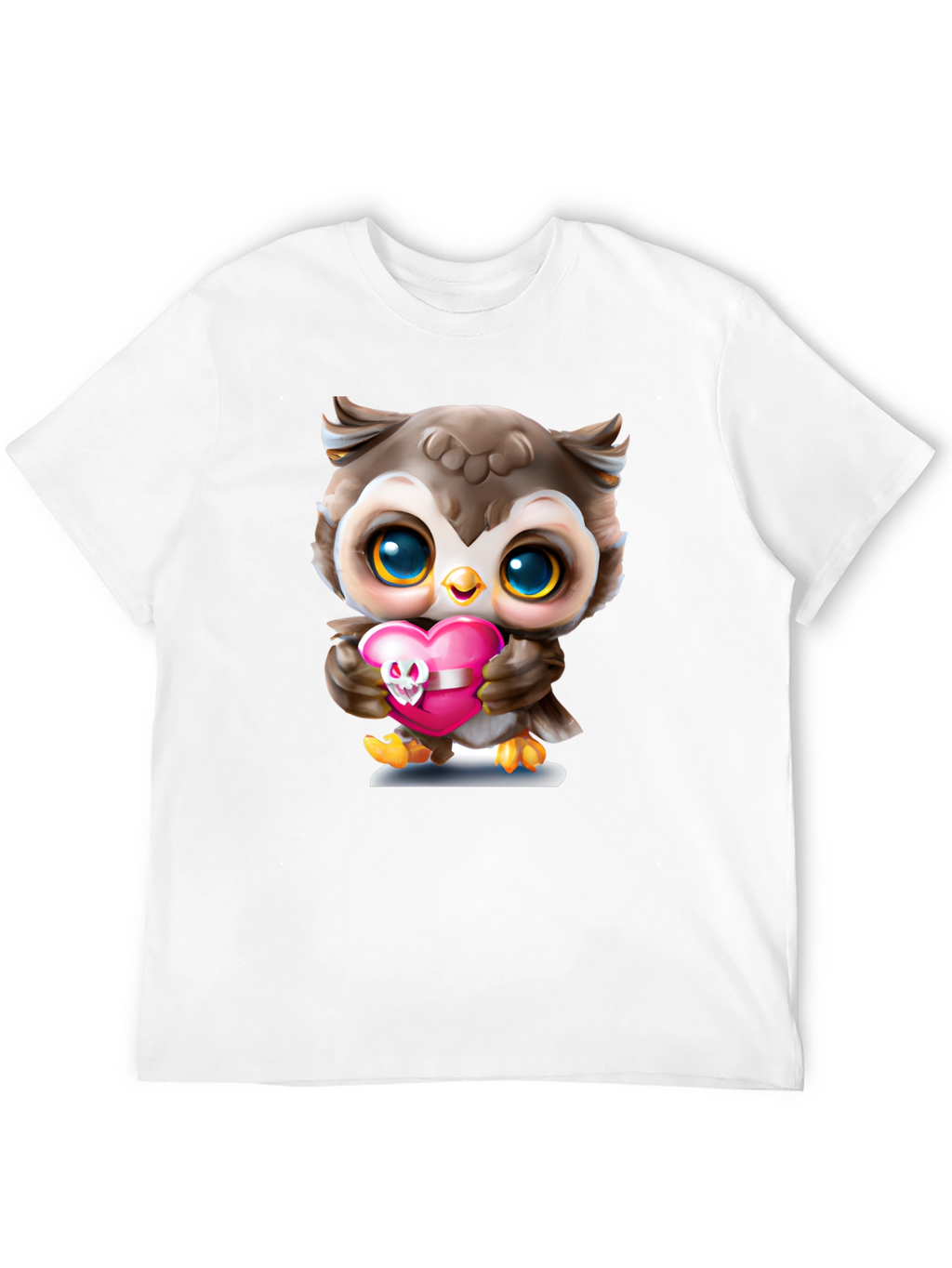 Cute Owl Holding Skull Heart T-Shirt